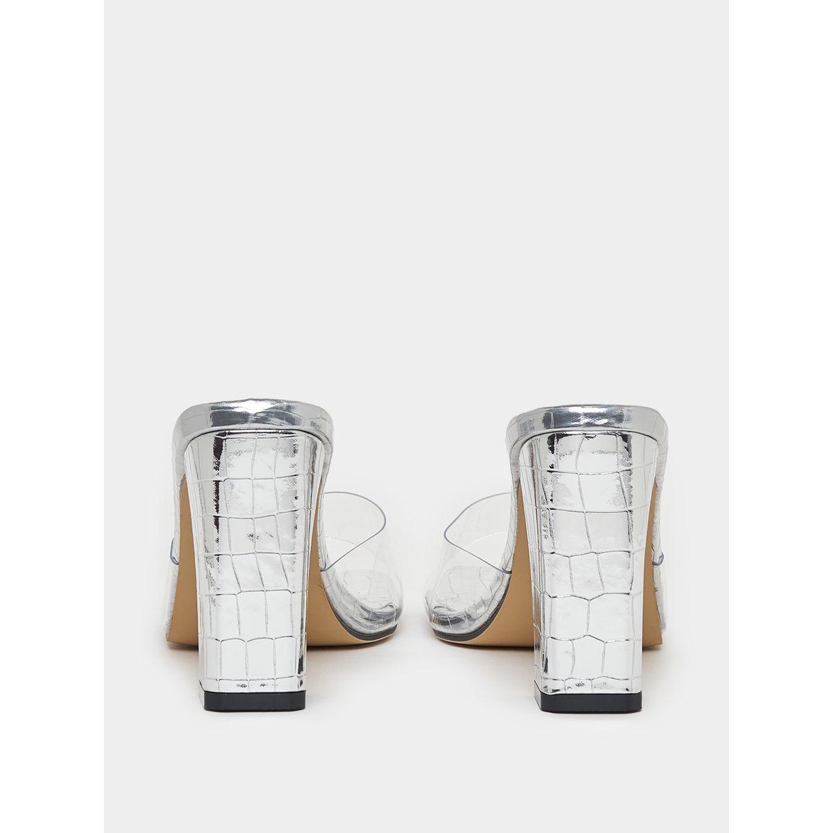 Styli Transparent Stone Pattern Heel Sandals-women-shoes-heels-image-4