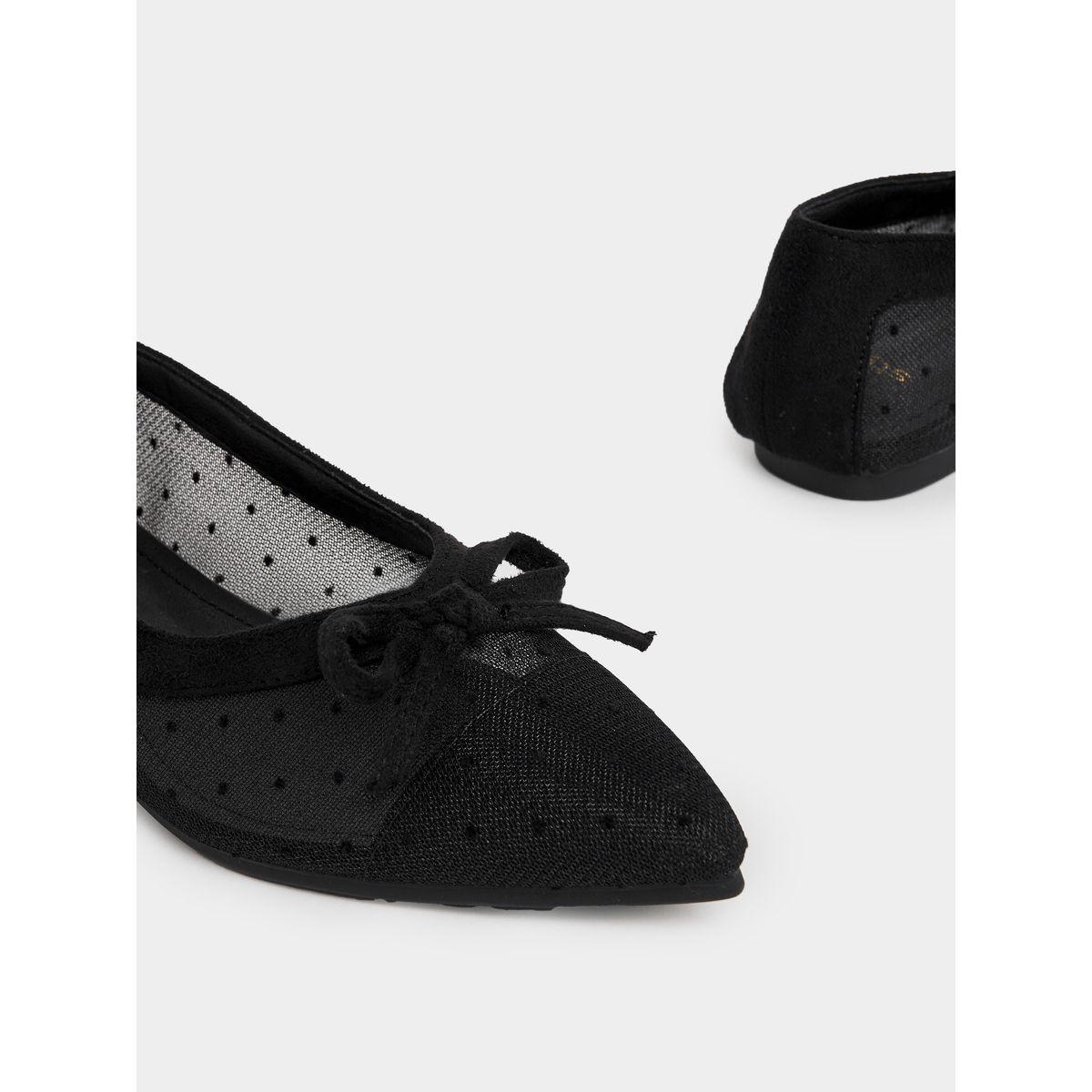 Styli Dobby Mesh Bow Detail Ballerina Shoes-women-shoes-loafersandmoccasins-image-10