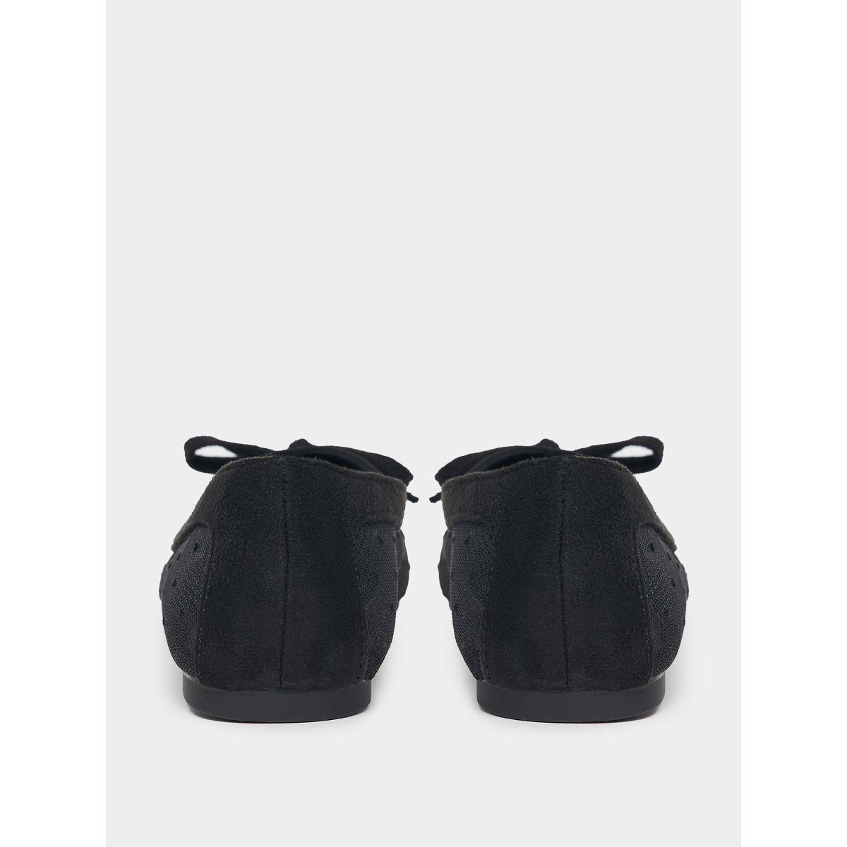 Styli Dobby Mesh Bow Detail Ballerina Shoes-women-shoes-loafersandmoccasins-image-5