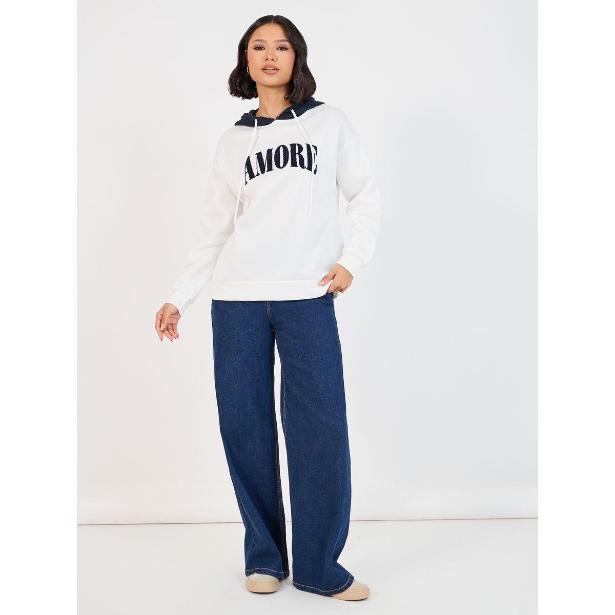 Styli Elevate Amore Slogan Print Longline Hoodie-women-winterwear-hoodiesandsweatshirts-hoodies-image-2