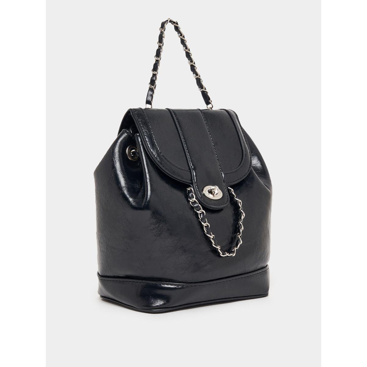 Styli Chain Accent Flap Backpack-women-bagsandwallets-backpacks-image-1