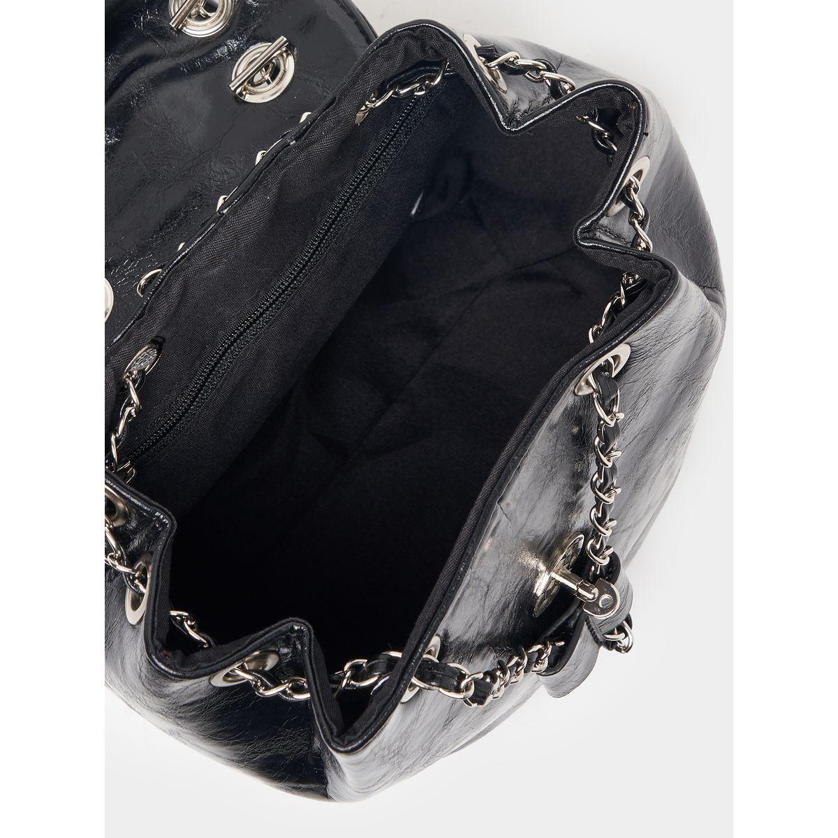 Styli Chain Accent Flap Backpack-women-bagsandwallets-backpacks-image-5