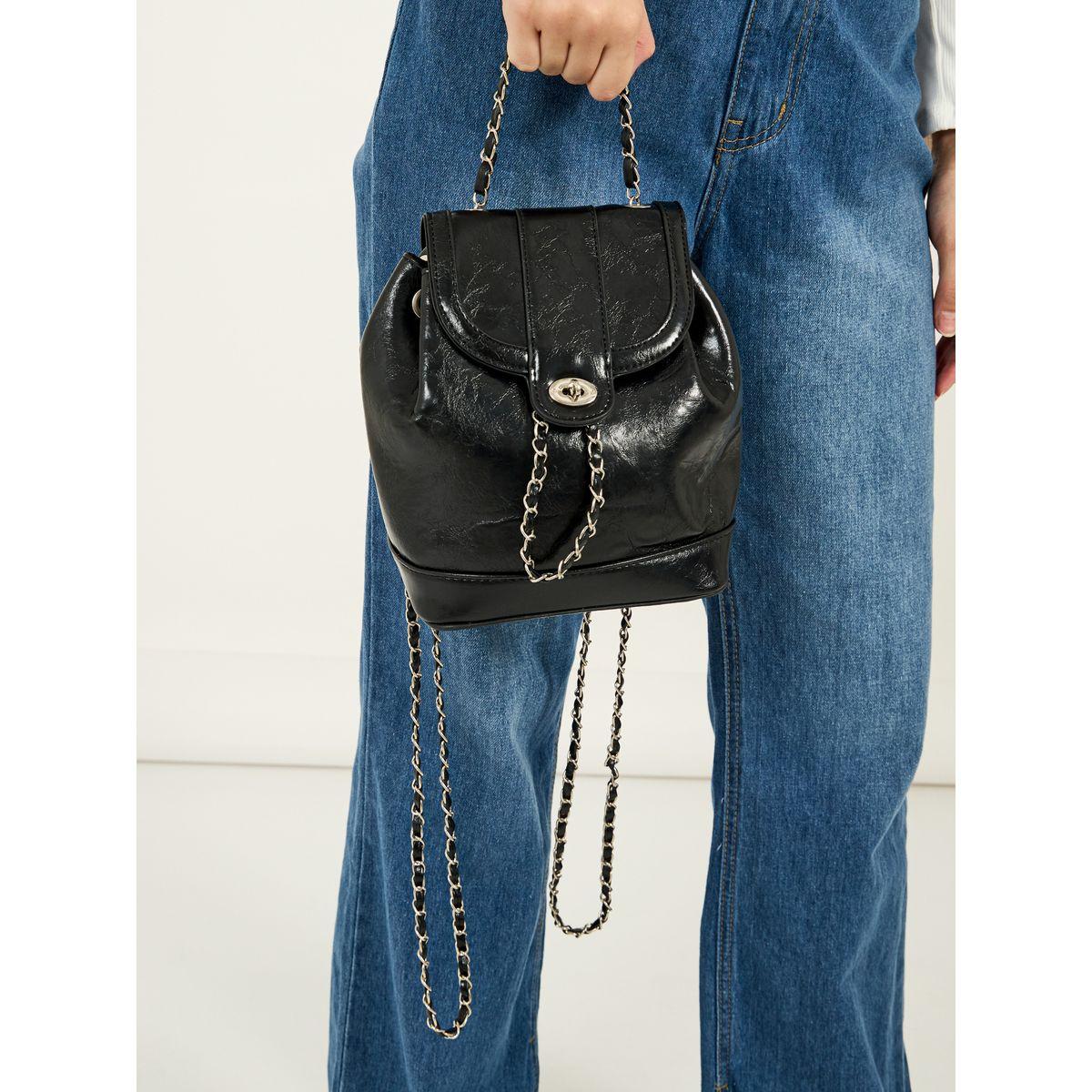 Styli Chain Accent Flap Backpack-women-bagsandwallets-backpacks-image-8