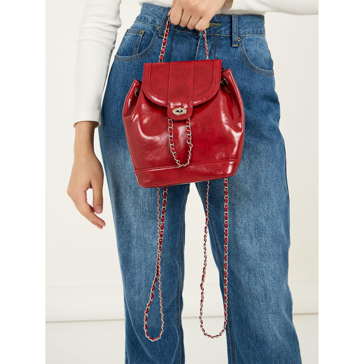 Styli Chain Accent Flap Backpack-women-bagsandwallets-backpacks-image-8