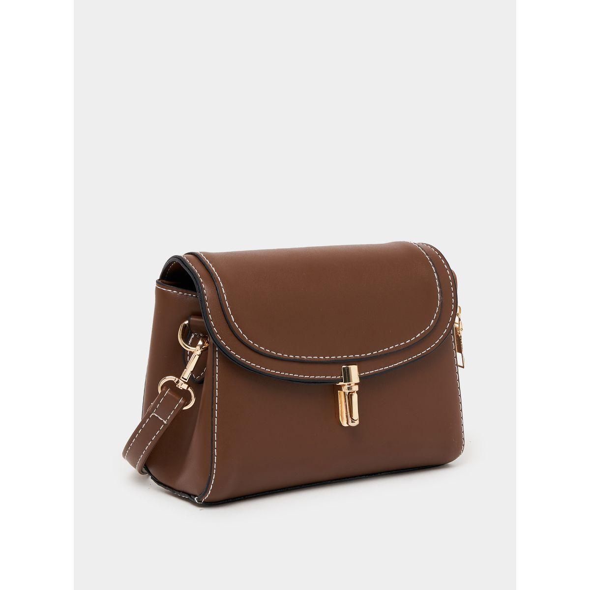 Styli Contrast Stitch Crossbody Bag with Push Lock-women-bagsandwallets-handbags-image-2