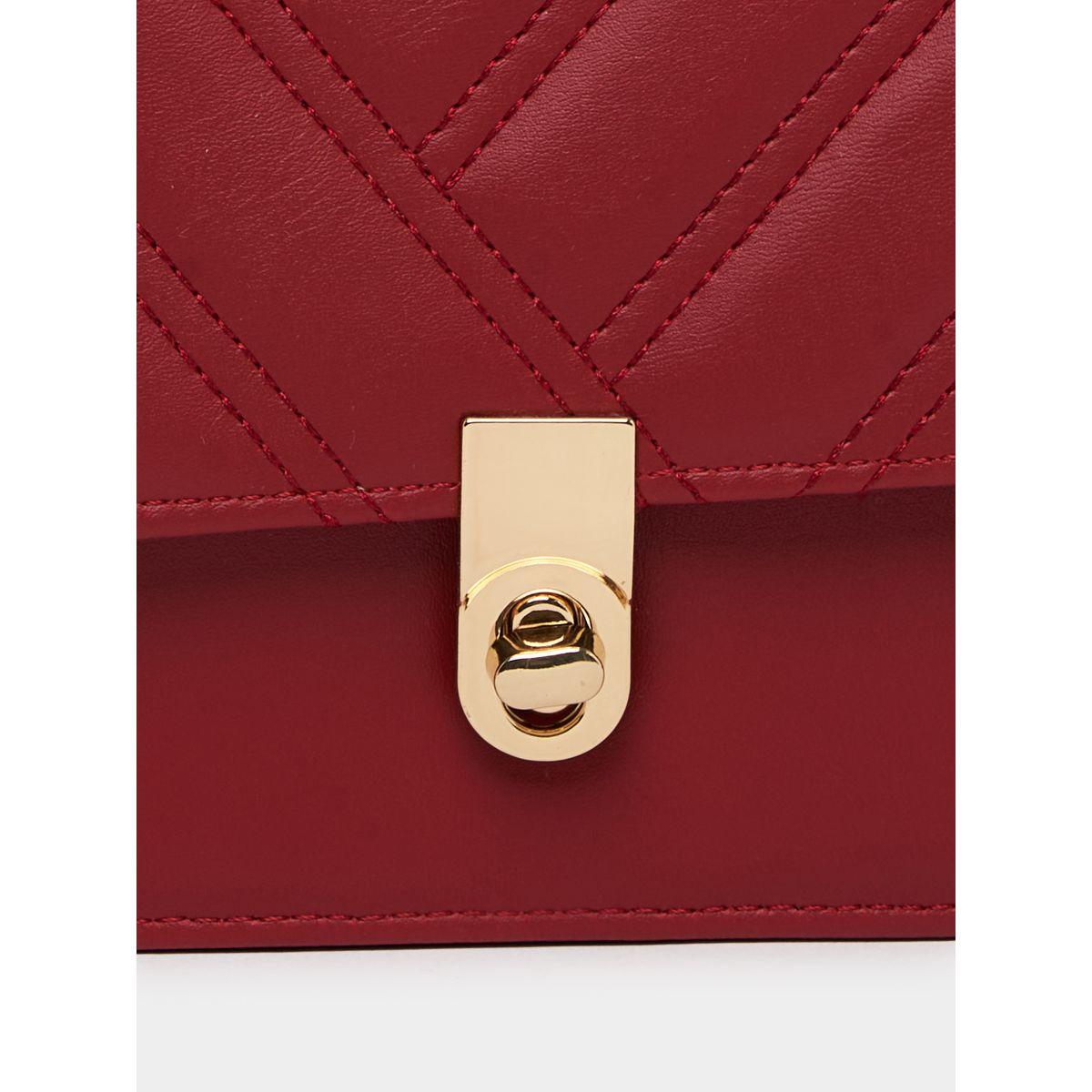 Styli Textured Flap Shoulder Bag with Chain Strap-women-bagsandwallets-handbags-image-3
