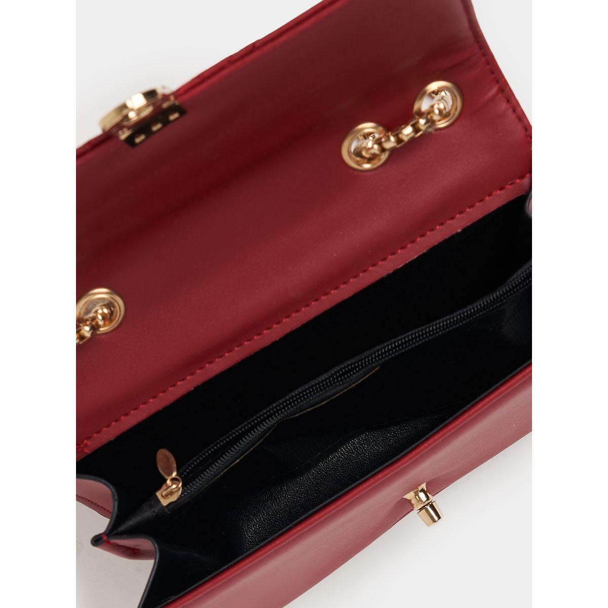 شنطة بتفاصيل بارزة الململ مع حزام بنمط سلسلة-women-bagsandwallets-handbags-image-4