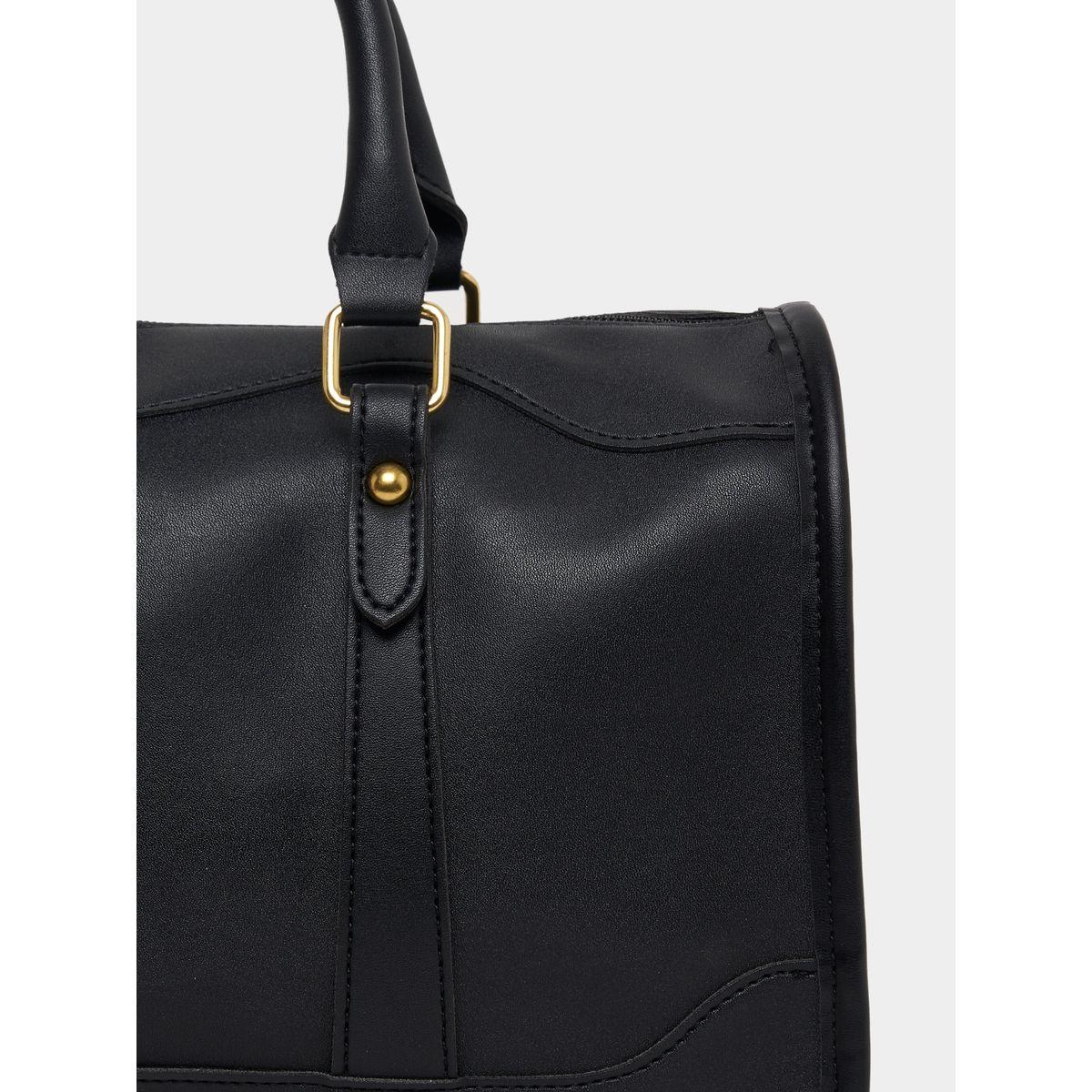 Styli Plain Handbag with Detachable Strap-women-bagsandwallets-handbags-image-3