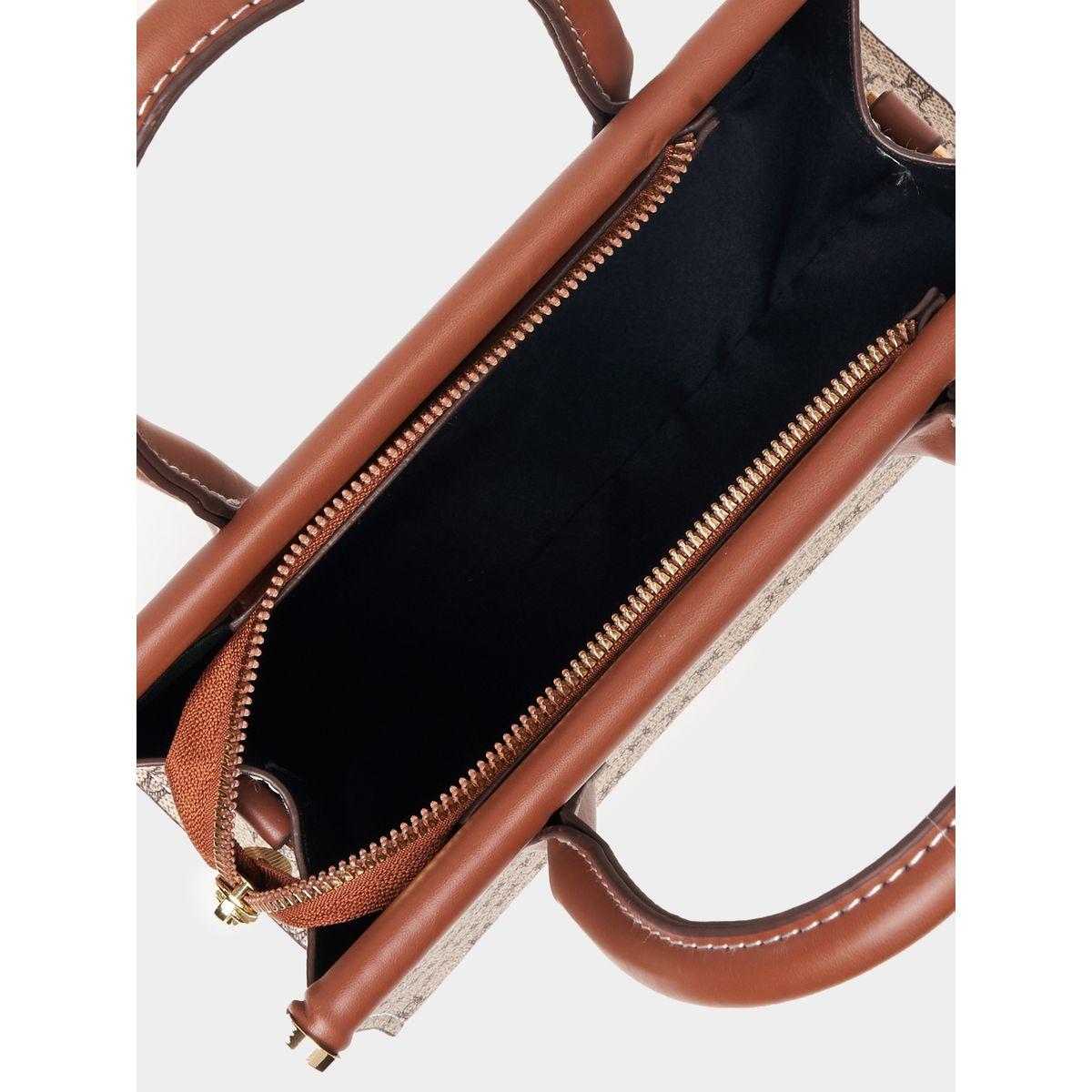 Styli Monogram Print Handbag with Double Handle-women-bagsandwallets-handbags-image-4
