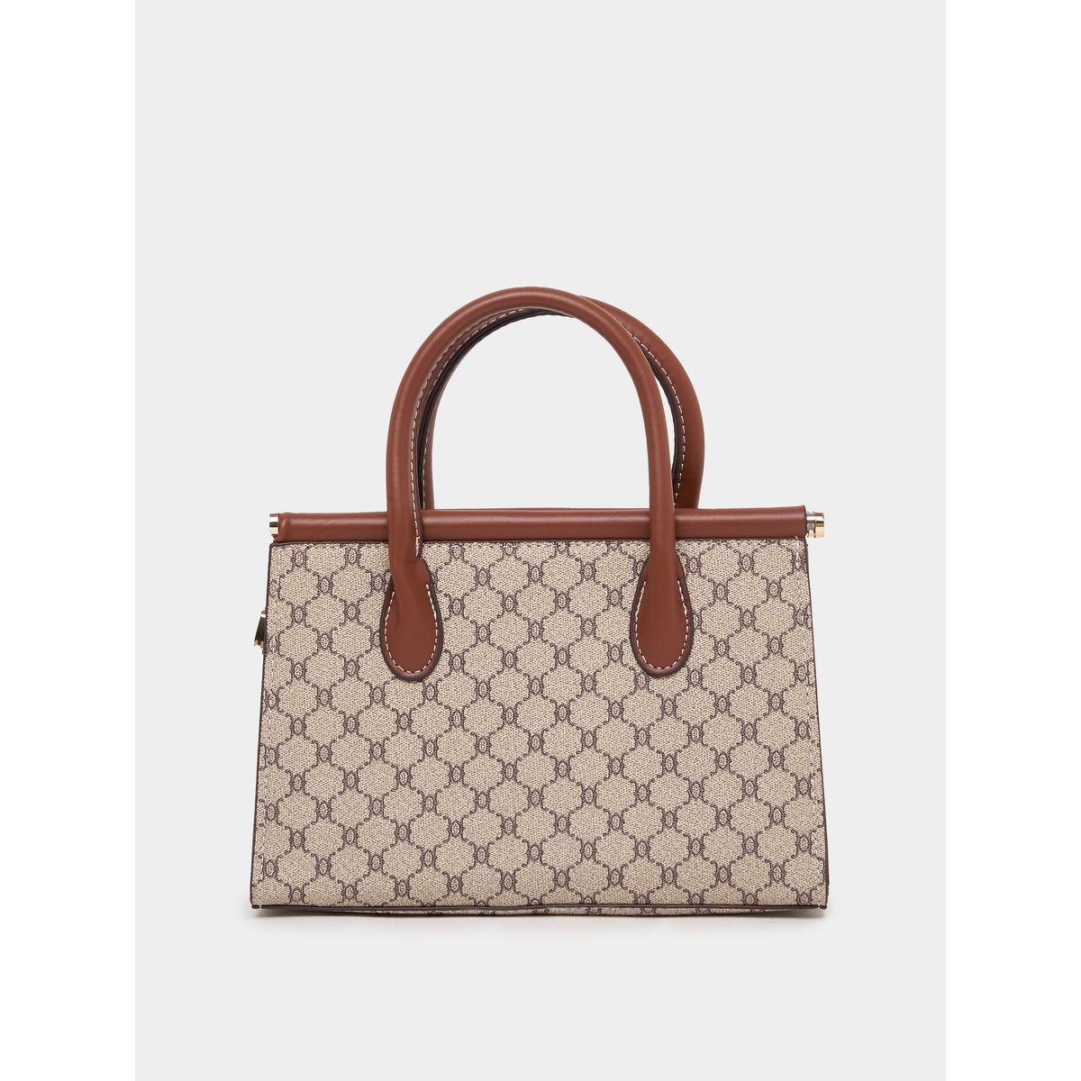 Styli Monogram Print Handbag with Double Handle-women-bagsandwallets-handbags-image-5