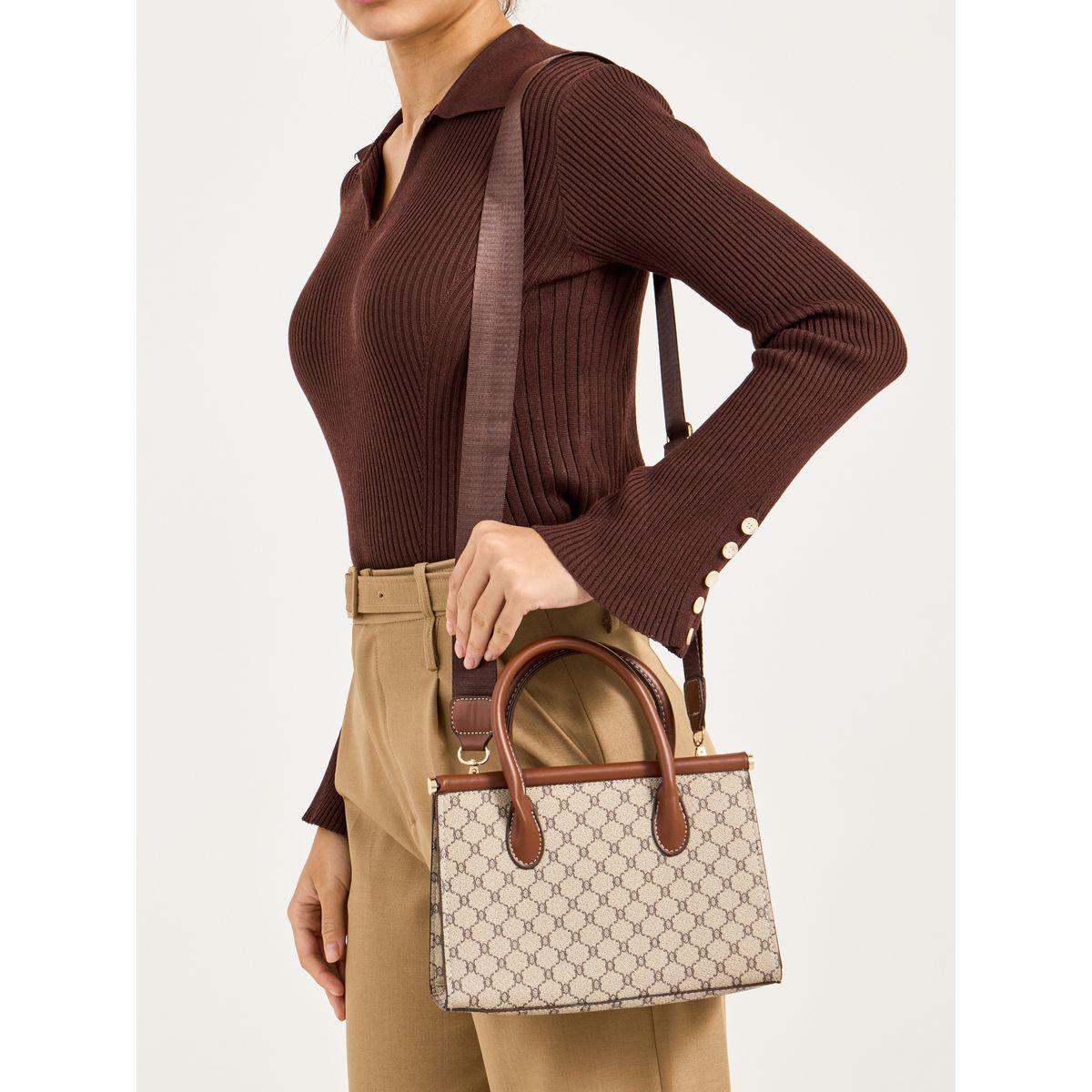 Styli Monogram Print Handbag with Double Handle-women-bagsandwallets-handbags-image-6