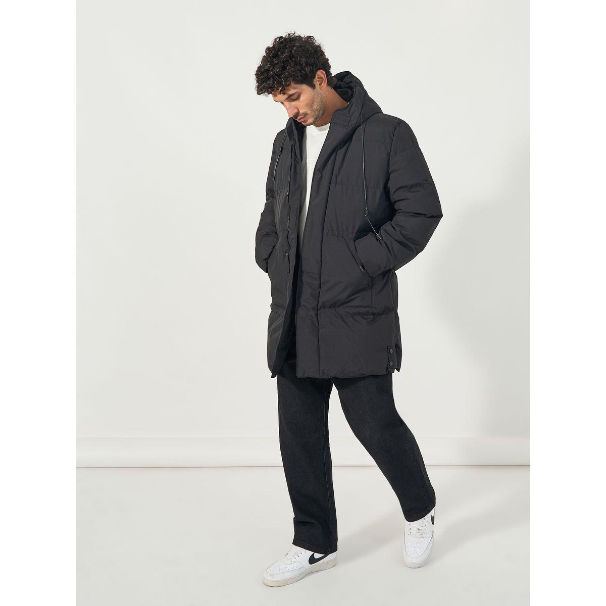 Styli Longline Hooded Parka Jacket with Drawstring Tape Detail-men-clothing-jacketsandblazers-jackets-image-3