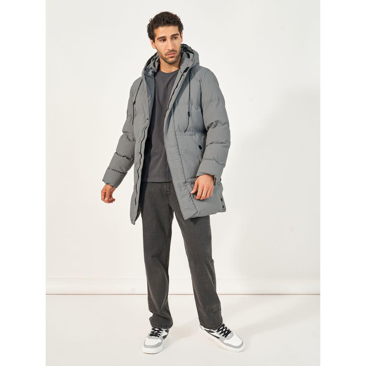 Styli Longline Hooded Parka Jacket with Drawstring Tape Detail-men-clothing-jacketsandblazers-jackets-image-2