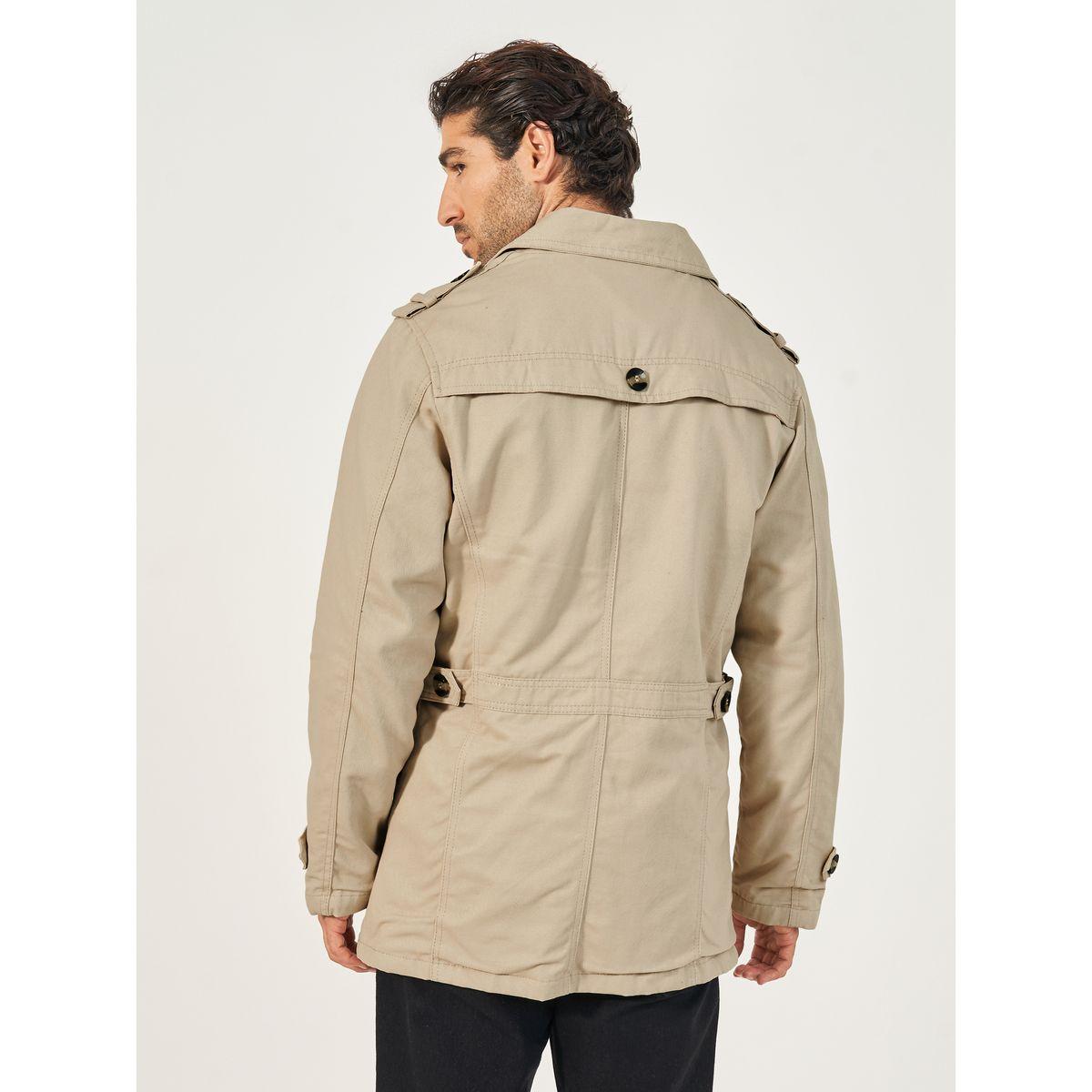 Styli Chunky Button Detail Trench Coat with Slip Pockets-men-clothing-jacketsandblazers-jackets-image-4