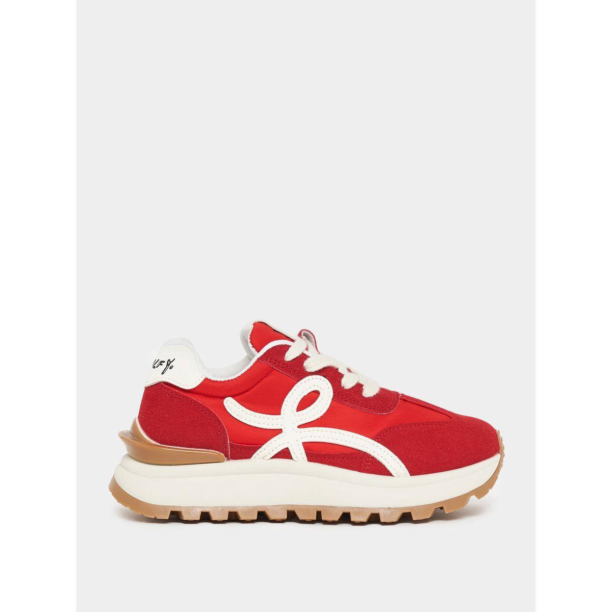 Styli Textured Lace Up Platform Sneakers-women-shoes-sneakers-image-1