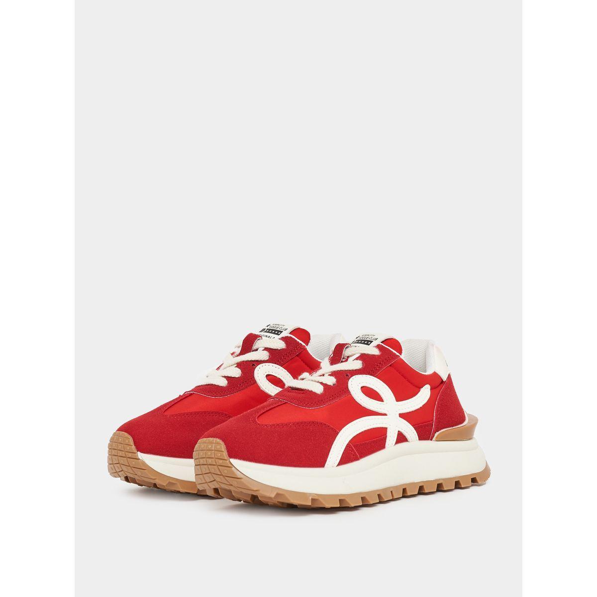 Styli Textured Lace Up Platform Sneakers-women-shoes-sneakers-image-2