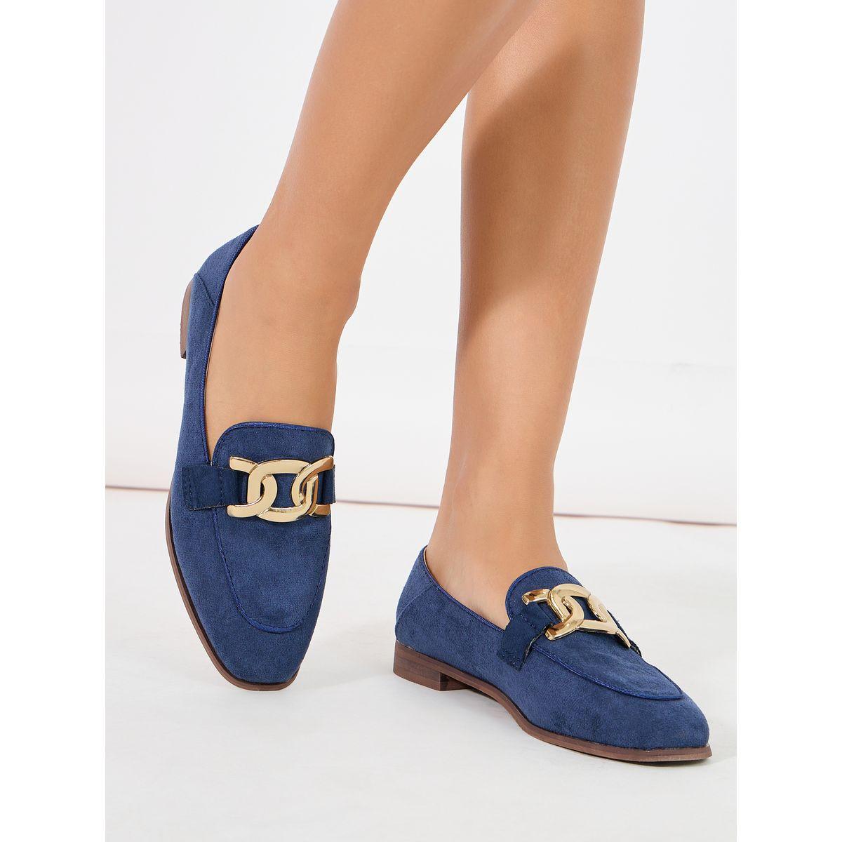 Styli Suede Look Embellished Moccasins-women-shoes-loafersandmoccasins-image-1