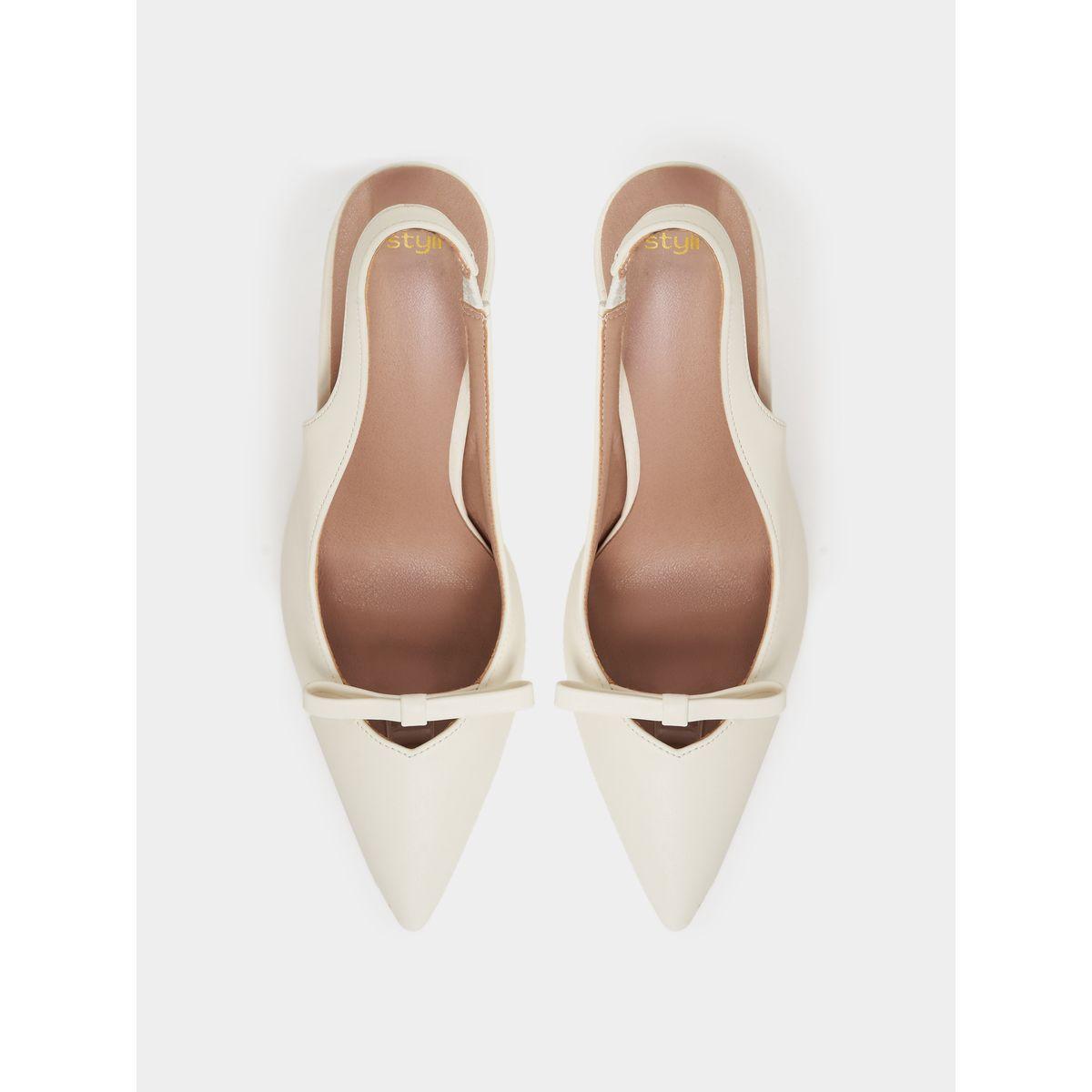 Styli Solid Pointed Toe Slingback Sandals-women-shoes-heels-image-6