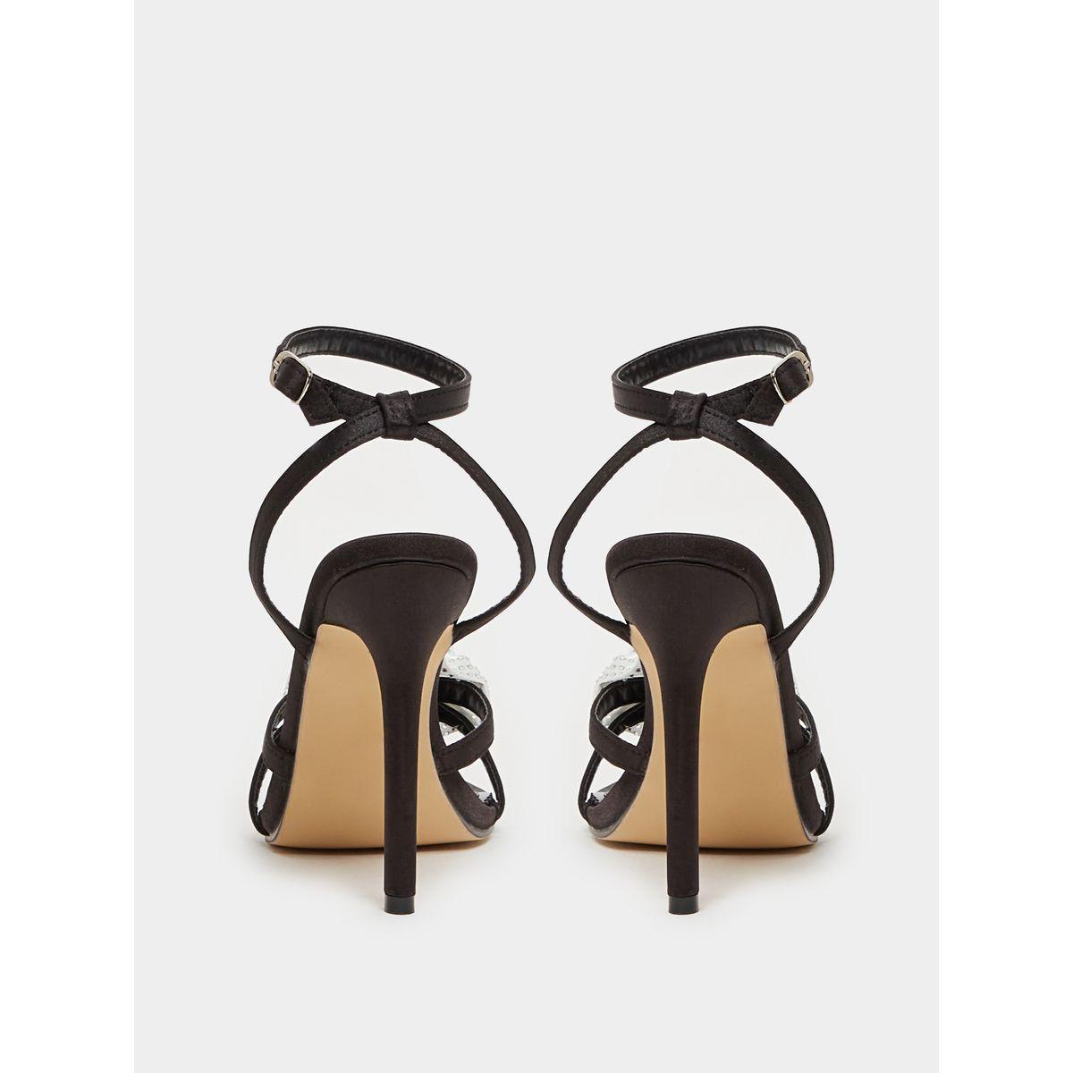 Styli Flower Applique Ankle Strap High Heel Sandals-women-shoes-heels-image-5