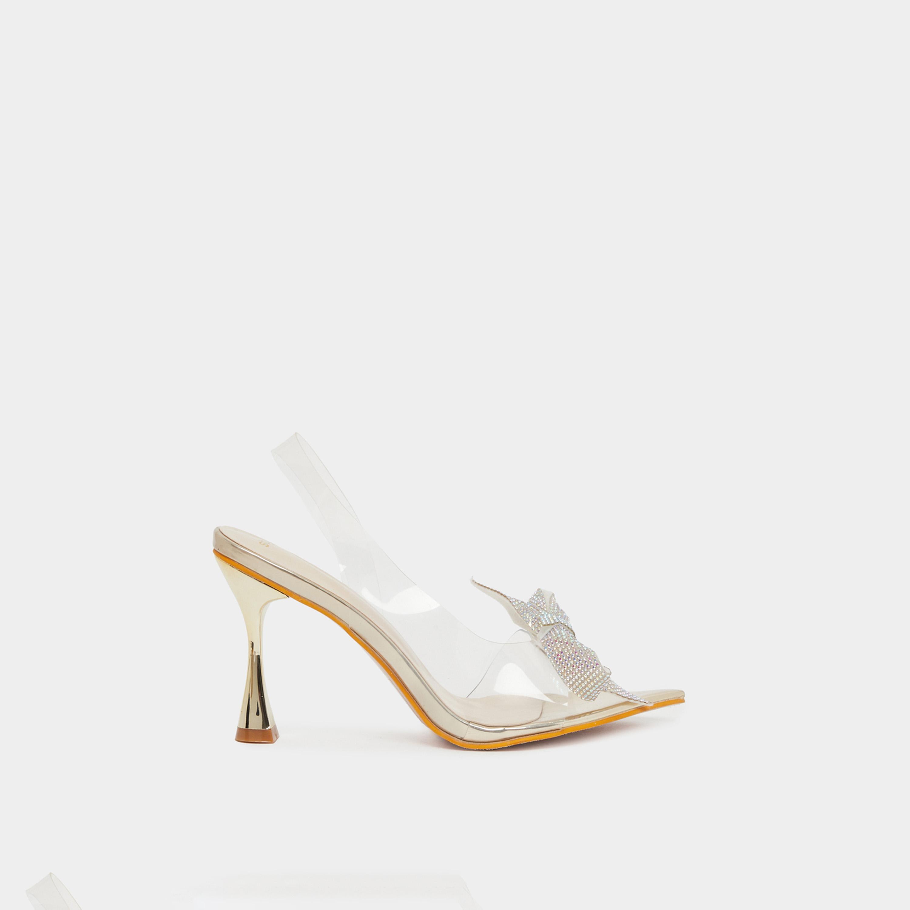 ستايلي - صندل شفاف بحزام خلفي مزين بفيونكة-women-shoes-sandals-heeled-image-1