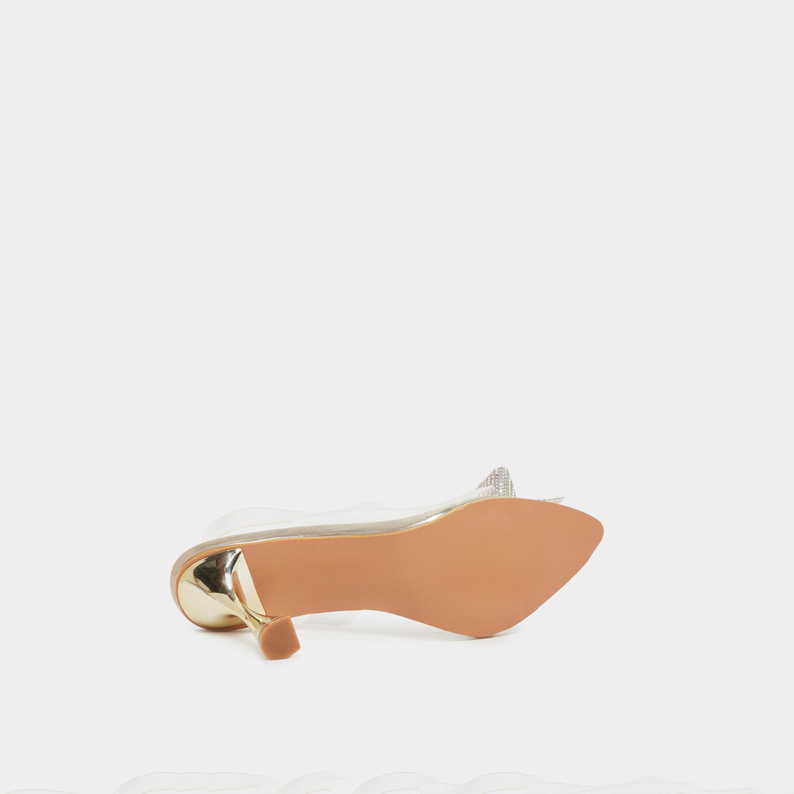 ستايلي - صندل شفاف بحزام خلفي مزين بفيونكة-women-shoes-sandals-heeled-image-6