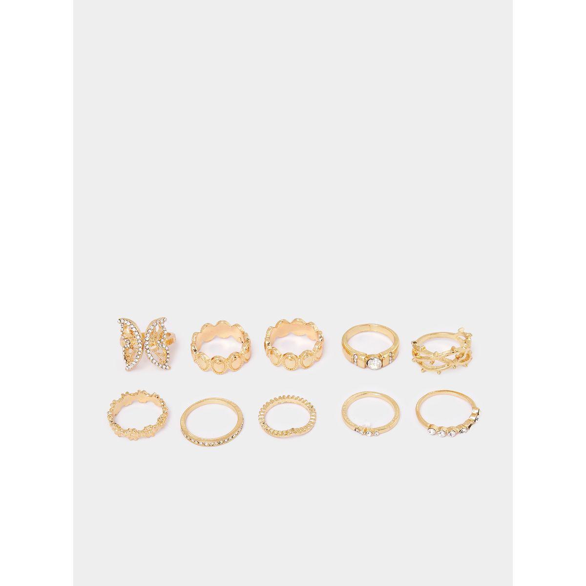 Styli Set of 10 - Butterfly Accent Assorted Rings-women-watchesandjewellery-jewellery-rings-image-1