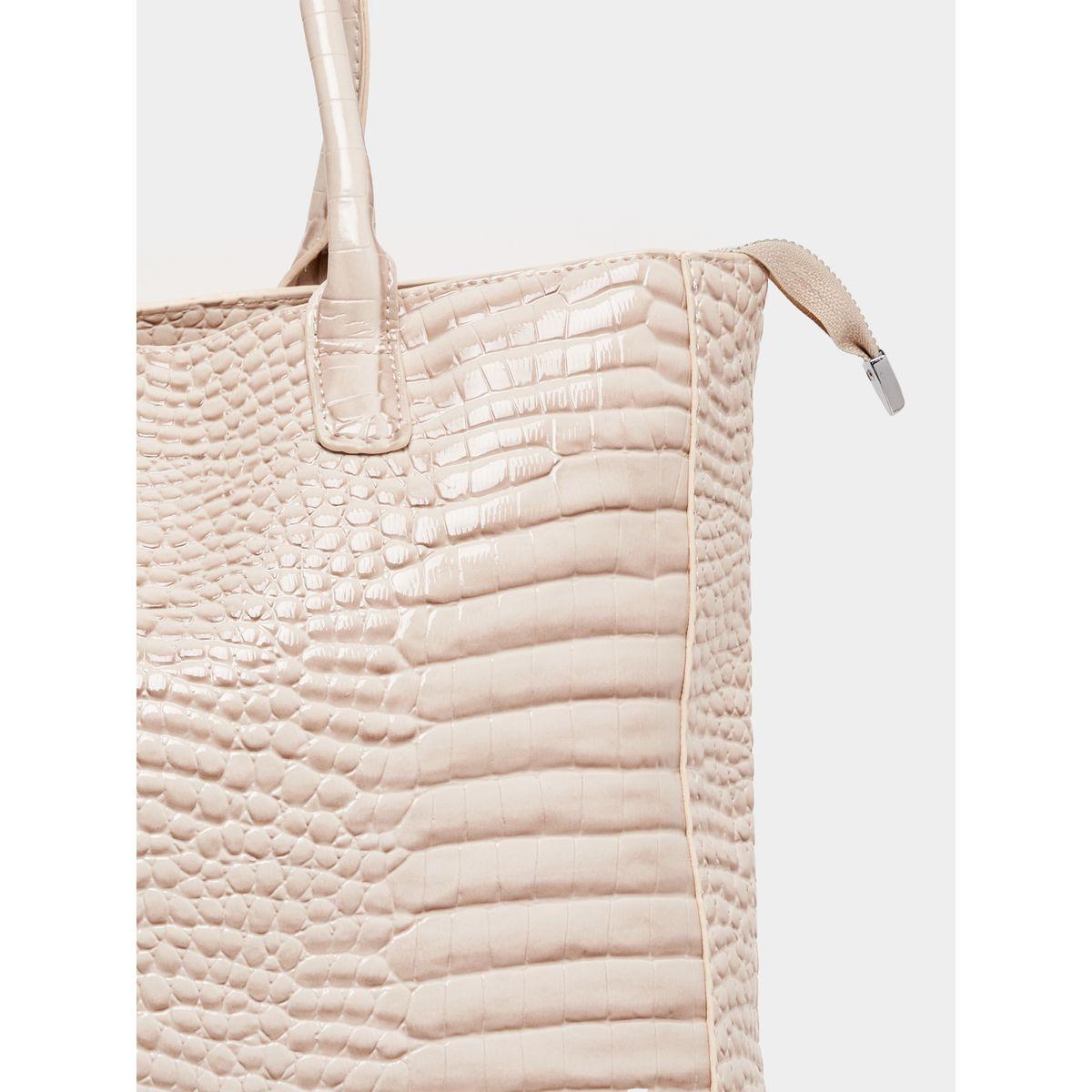 Styli Textured Tote Bag with Zip Closure & Top Handle-women-bagsandwallets-handbags-image-5