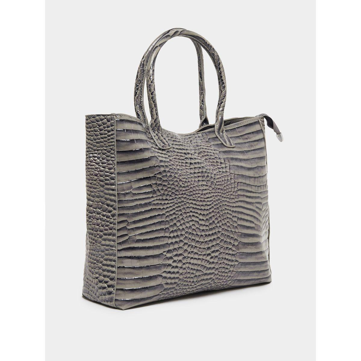 Styli Textured Tote Bag with Zip Closure & Top Handle-women-bagsandwallets-handbags-image-1