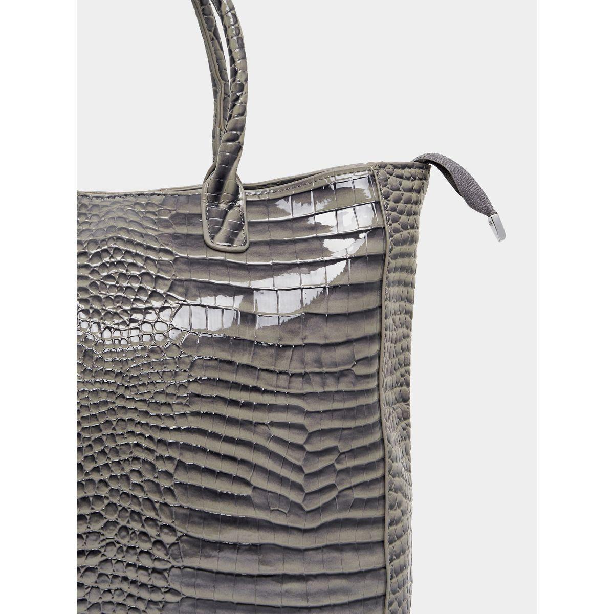 Styli Textured Tote Bag with Zip Closure & Top Handle-women-bagsandwallets-handbags-image-5