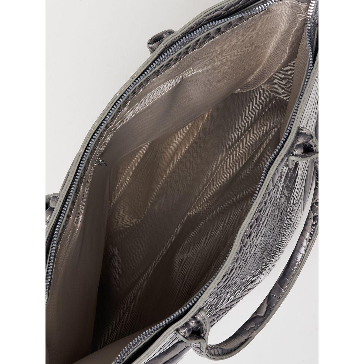 Styli Textured Tote Bag with Zip Closure & Top Handle-women-bagsandwallets-handbags-image-6