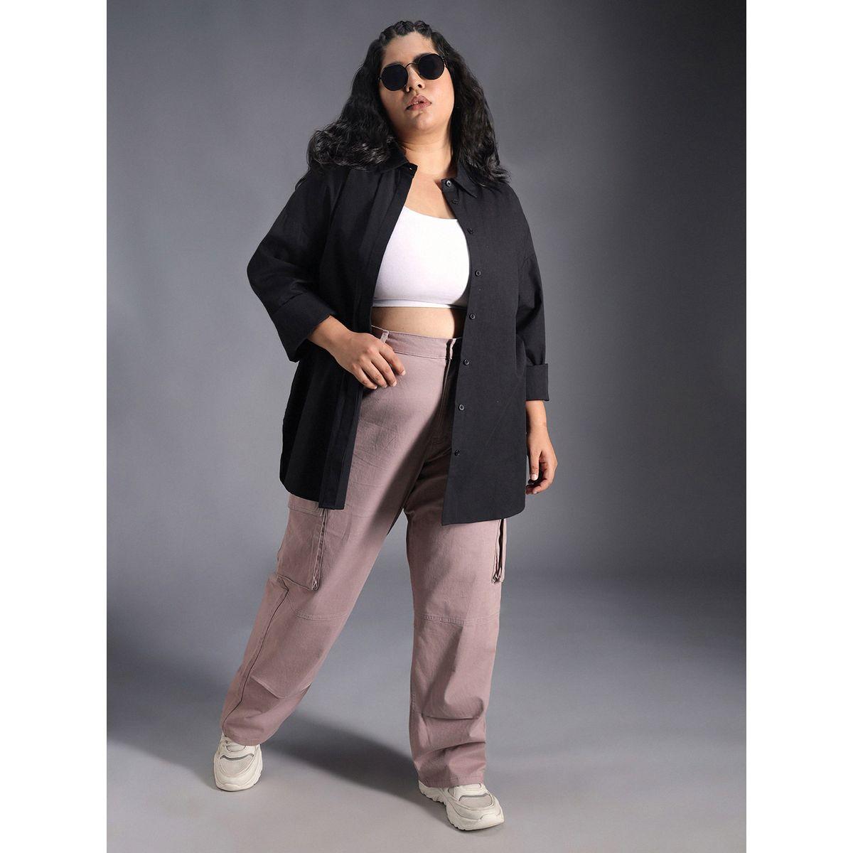 بلوزة فضفاضة بمقاس كبير وياقة سبريد هاي ستار × ستايلي-women-clothing-shirtsandblouses-shirts-image-7