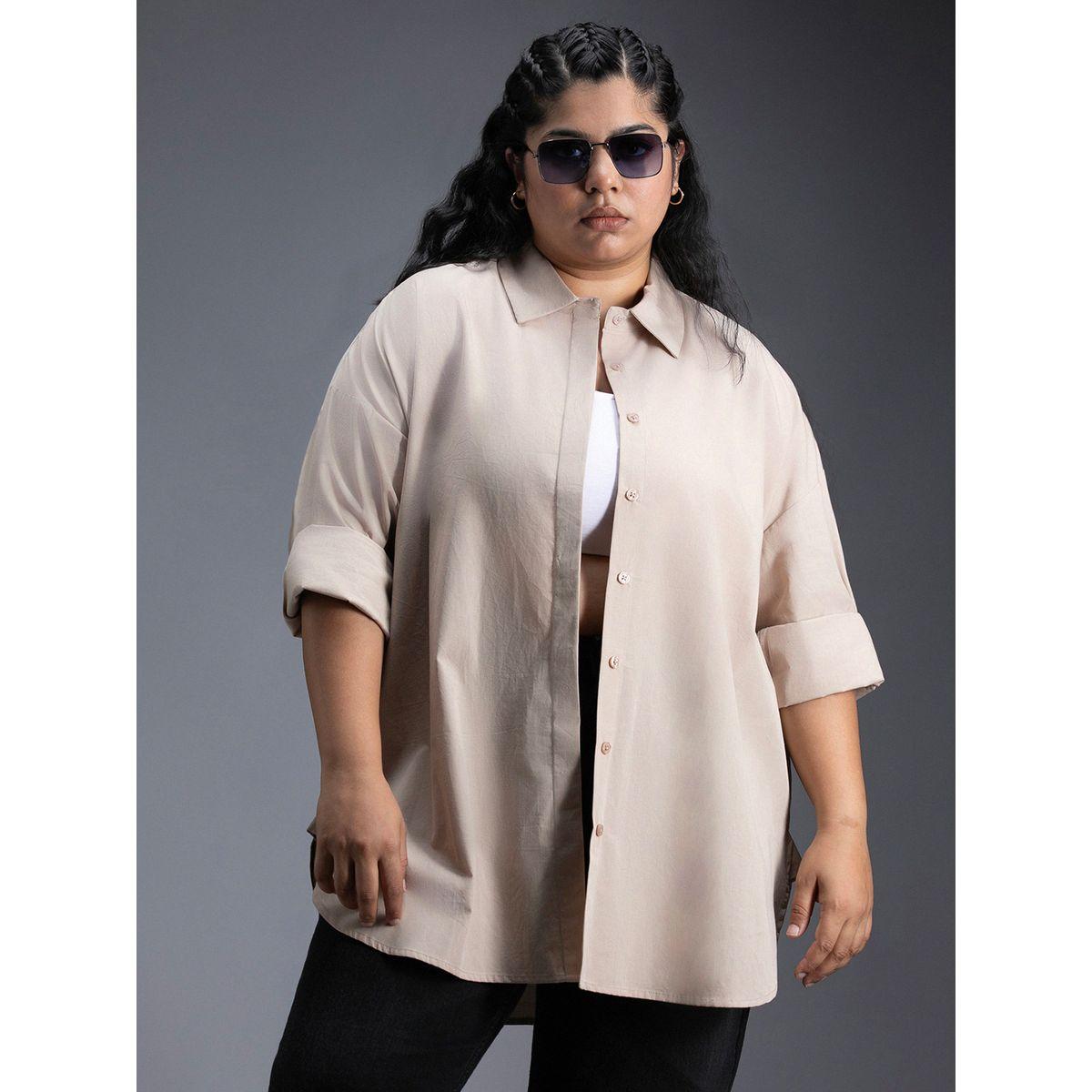 High Star X Styli  Plus Size Classic Spread Collar Oversized Casual Shirt-women-clothing-shirtsandblouses-shirts-image-5