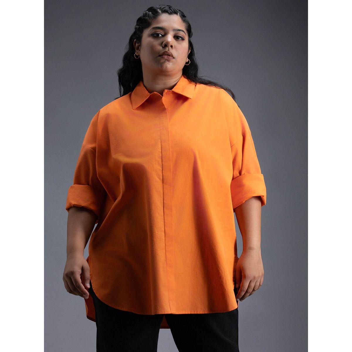 High Star X Styli  Plus Size Classic Spread Collar Oversized Casual Shirt-women-clothing-shirtsandblouses-shirts-image-1