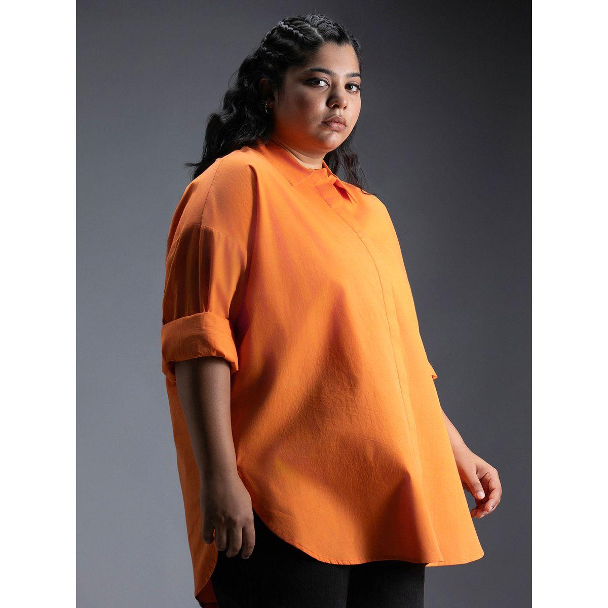 High Star X Styli  Plus Size Classic Spread Collar Oversized Casual Shirt-women-clothing-shirtsandblouses-shirts-image-2