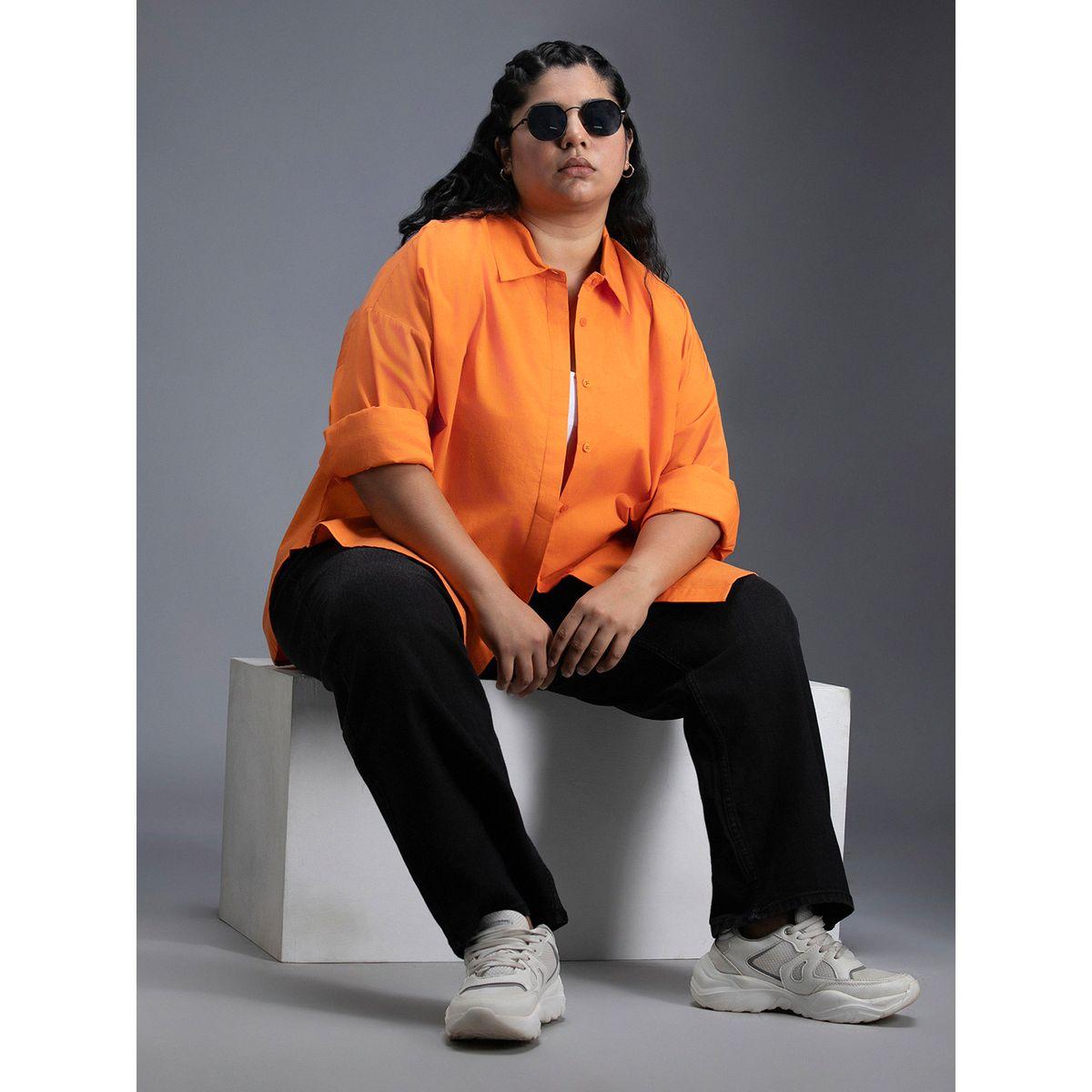 High Star X Styli  Plus Size Classic Spread Collar Oversized Casual Shirt-women-clothing-shirtsandblouses-shirts-image-5