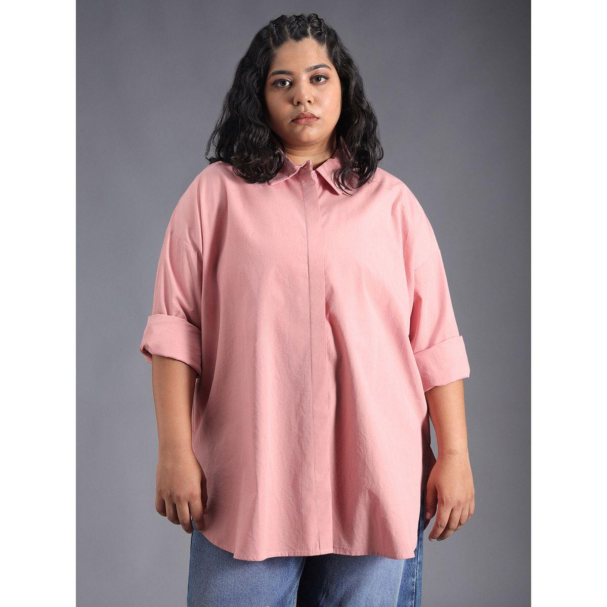 High Star X Styli  Plus Size Classic Spread Collar Oversized Casual Shirt-women-clothing-shirtsandblouses-shirts-image-1