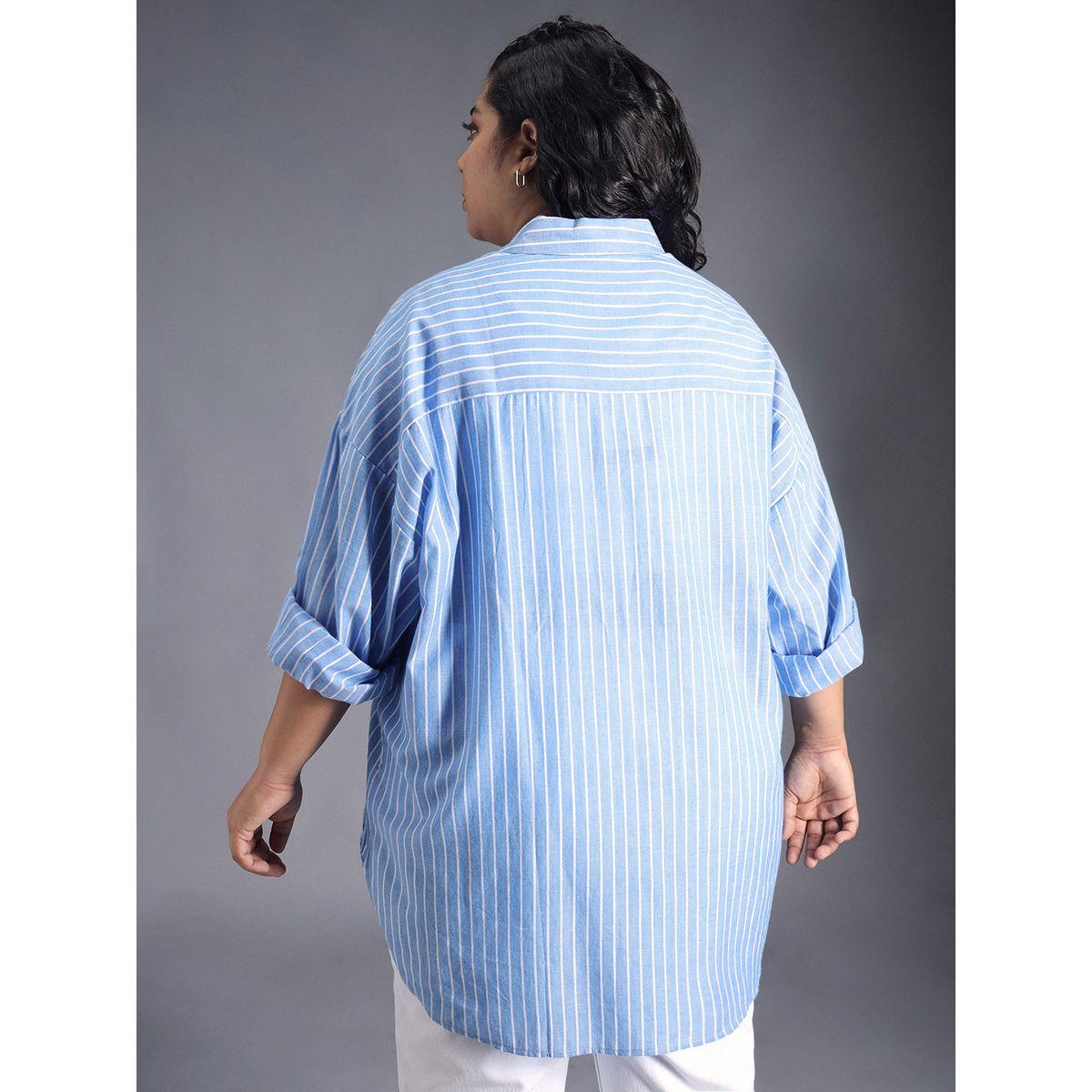 High Star X Styli  Plus Size Classic Striped Oversized Casual Shirt-women-clothing-shirtsandblouses-shirts-image-3