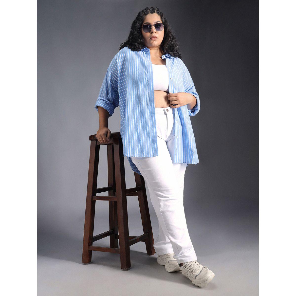 High Star X Styli  Plus Size Classic Striped Oversized Casual Shirt-women-clothing-shirtsandblouses-shirts-image-6