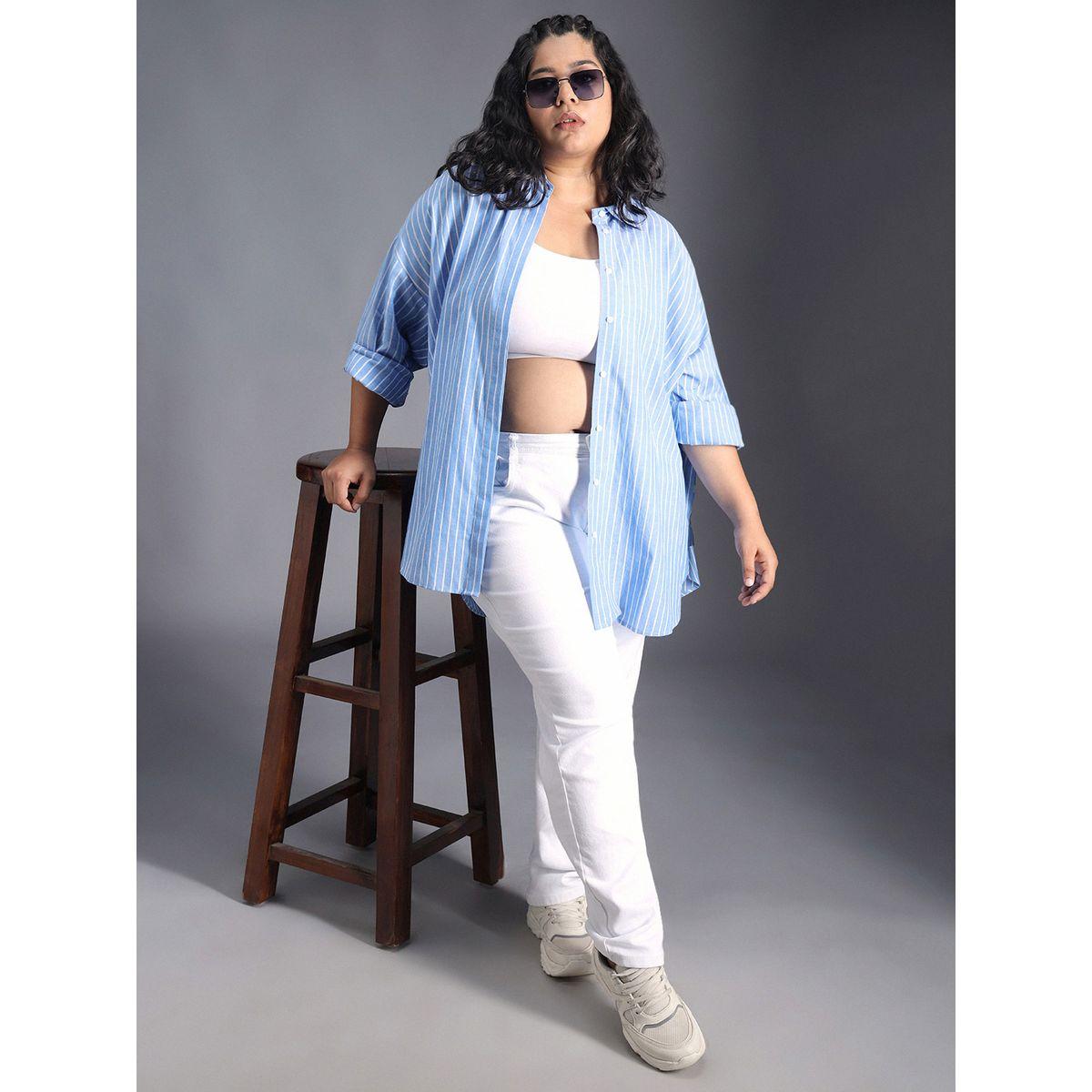 High Star X Styli  Plus Size Classic Striped Oversized Casual Shirt-women-clothing-shirtsandblouses-shirts-image-7