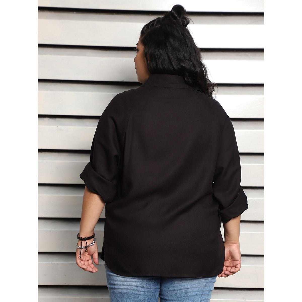High Star X Styli  Plus Size Spread Collar Boxy Fit Casual Shirt-women-clothing-shirtsandblouses-shirts-image-4