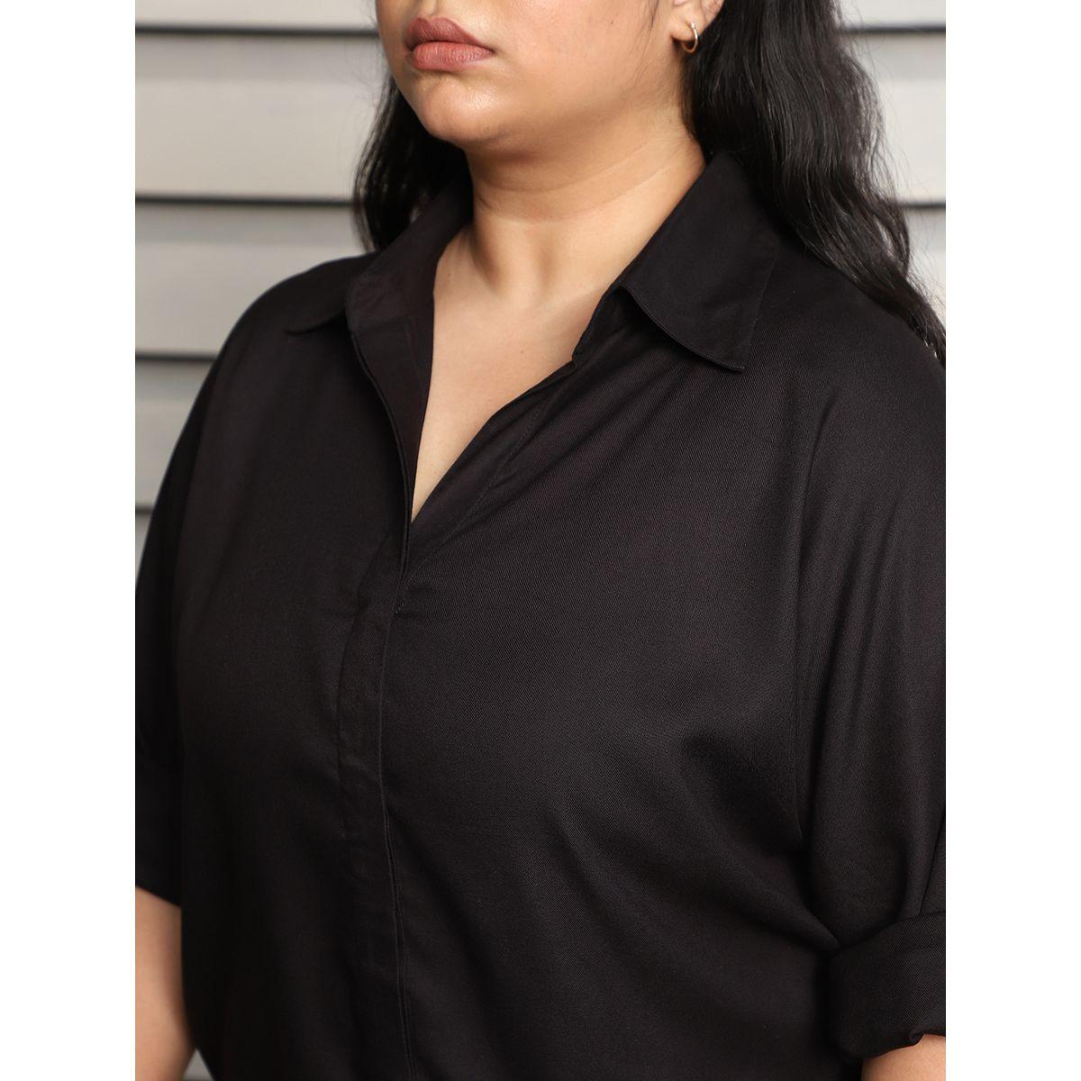 High Star X Styli  Plus Size Spread Collar Boxy Fit Casual Shirt-women-clothing-shirtsandblouses-shirts-image-5