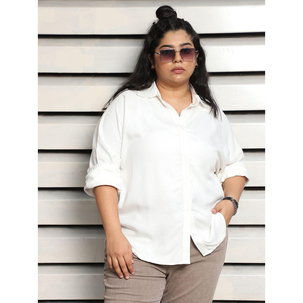 High Star X Styli  Plus Size Spread Collar Boxy Fit Casual Shirt-women-clothing-shirtsandblouses-shirts-image-1