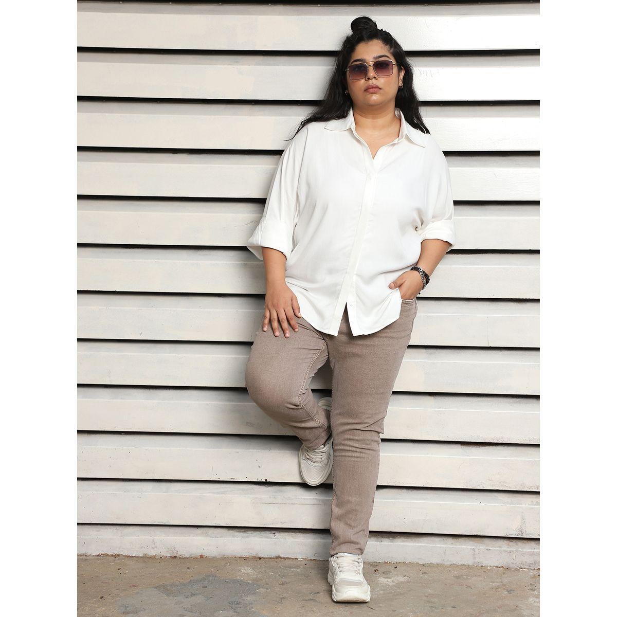 High Star X Styli  Plus Size Spread Collar Boxy Fit Casual Shirt-women-clothing-shirtsandblouses-shirts-image-6