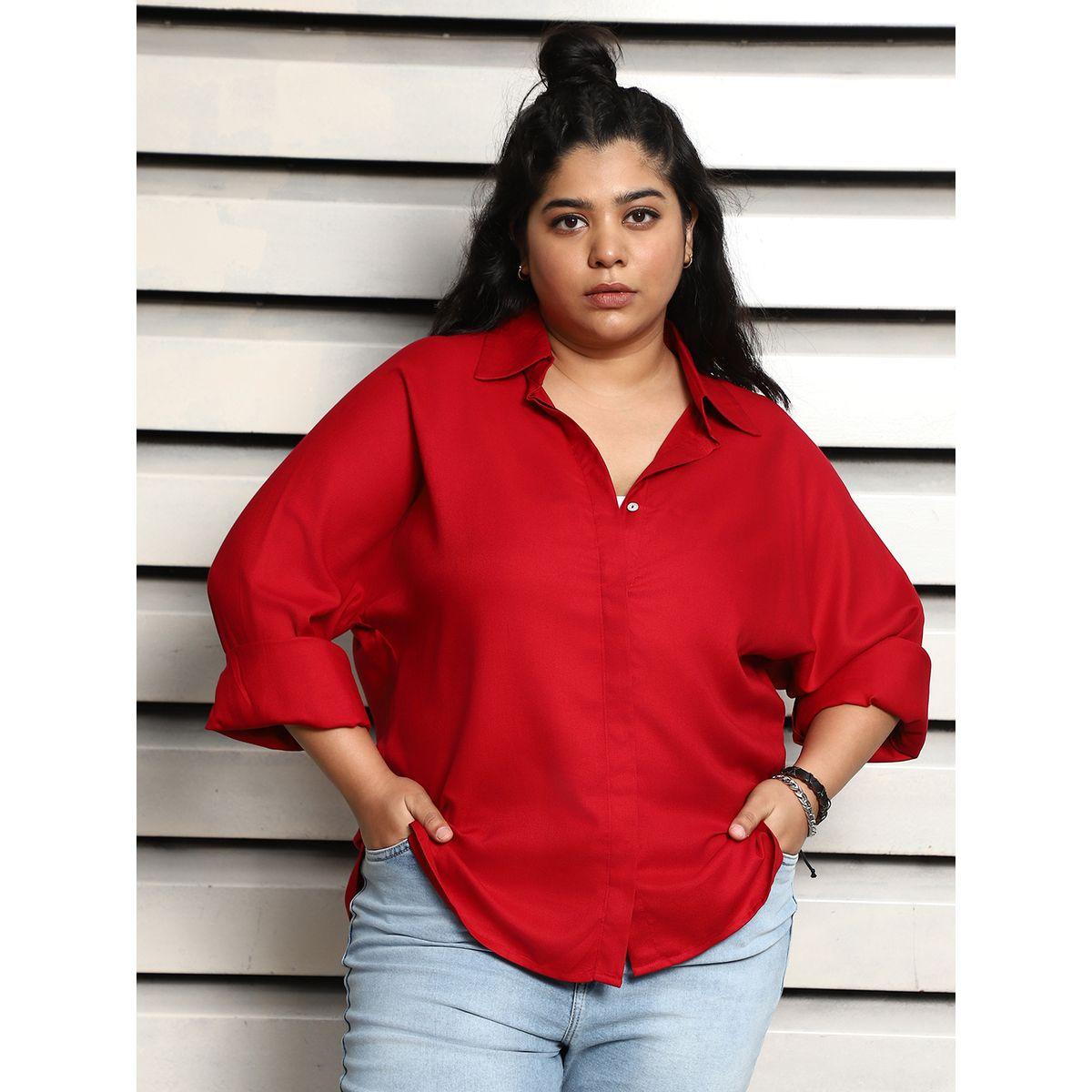 بلوزة بقصة بوكسي وياقة سبريد هاي ستار × ستايلي-women-clothing-shirtsandblouses-shirts-image-2