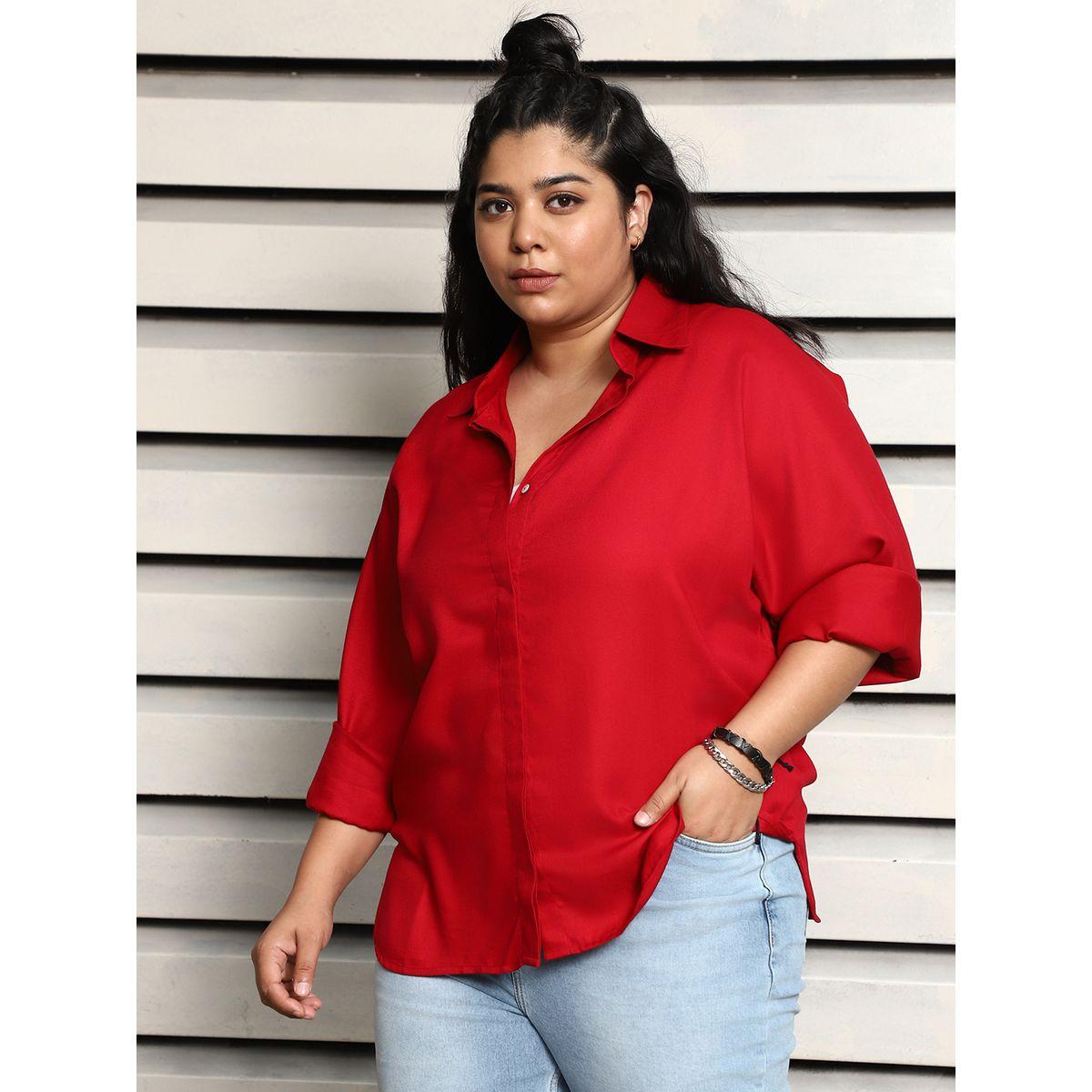 بلوزة بقصة بوكسي وياقة سبريد هاي ستار × ستايلي-women-clothing-shirtsandblouses-shirts-image-3