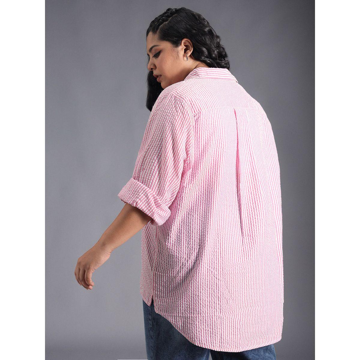 High Star X Styli  Oversized Spread Collar Striped Casual Shirt-women-clothing-shirtsandblouses-shirts-image-3