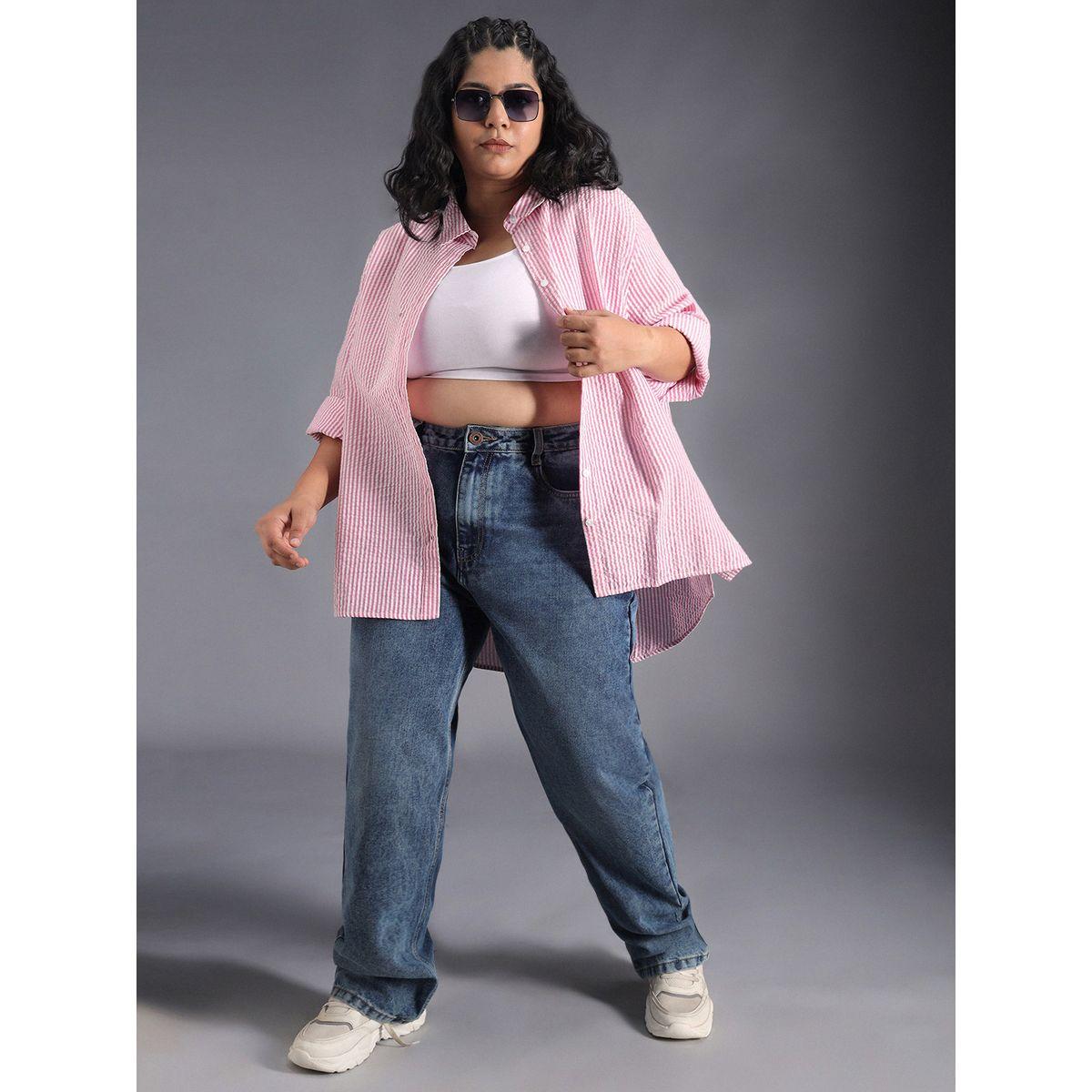High Star X Styli  Oversized Spread Collar Striped Casual Shirt-women-clothing-shirtsandblouses-shirts-image-6