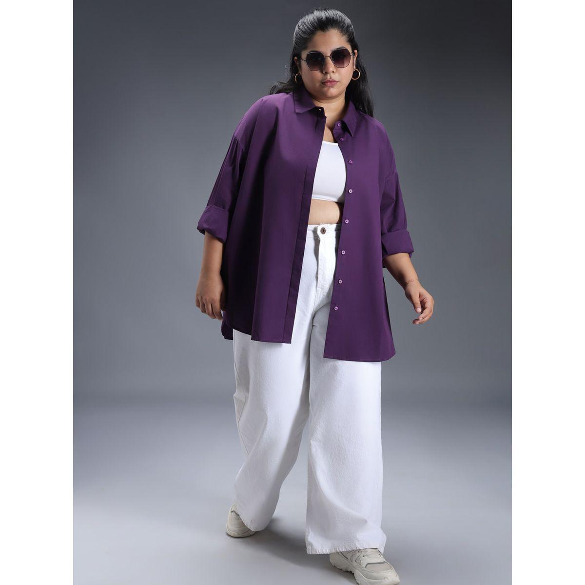 High Star X Styli  Plus Size Classic Spread Collar Oversized Casual Shirt-women-clothing-shirtsandblouses-shirts-image-3