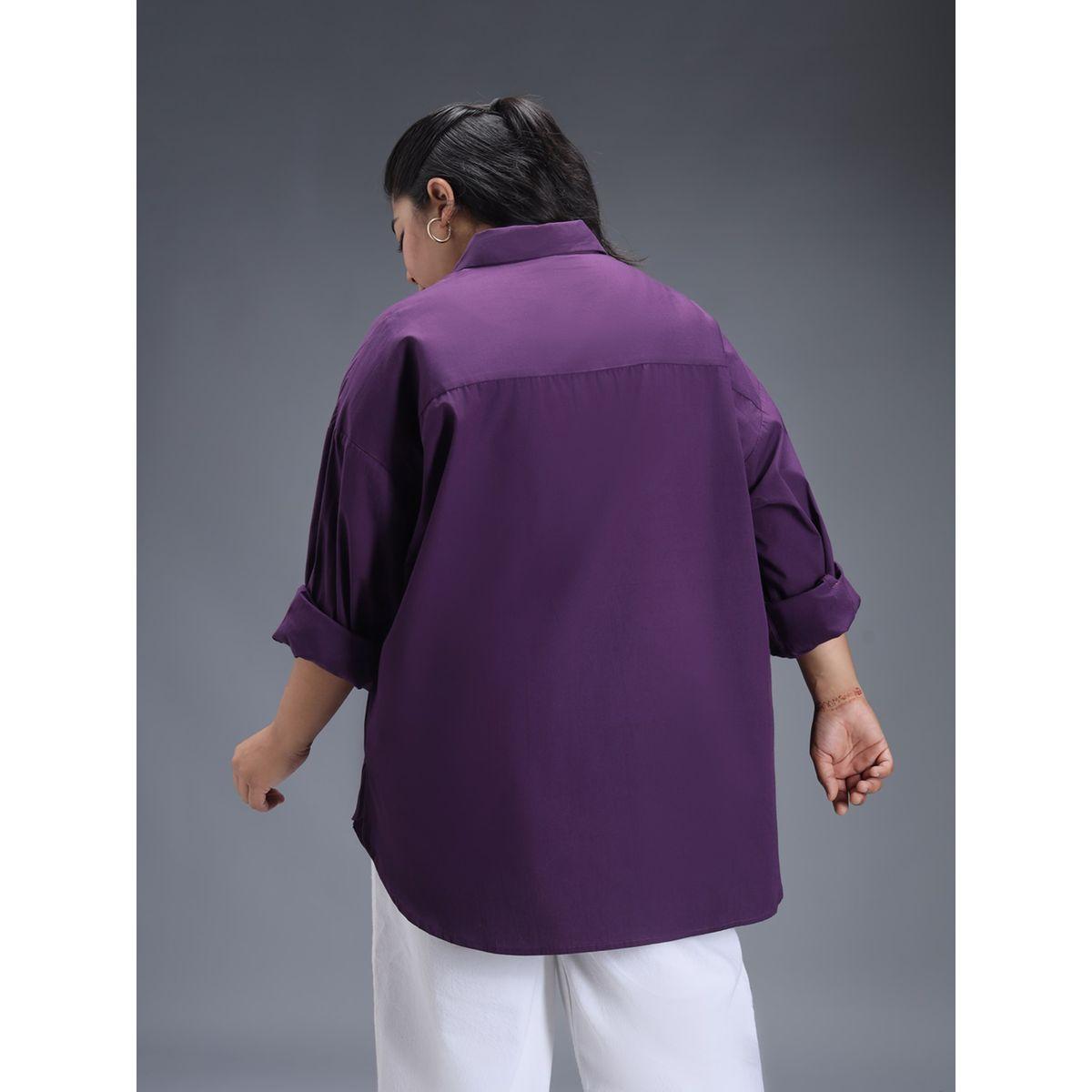 High Star X Styli  Plus Size Classic Spread Collar Oversized Casual Shirt-women-clothing-shirtsandblouses-shirts-image-6