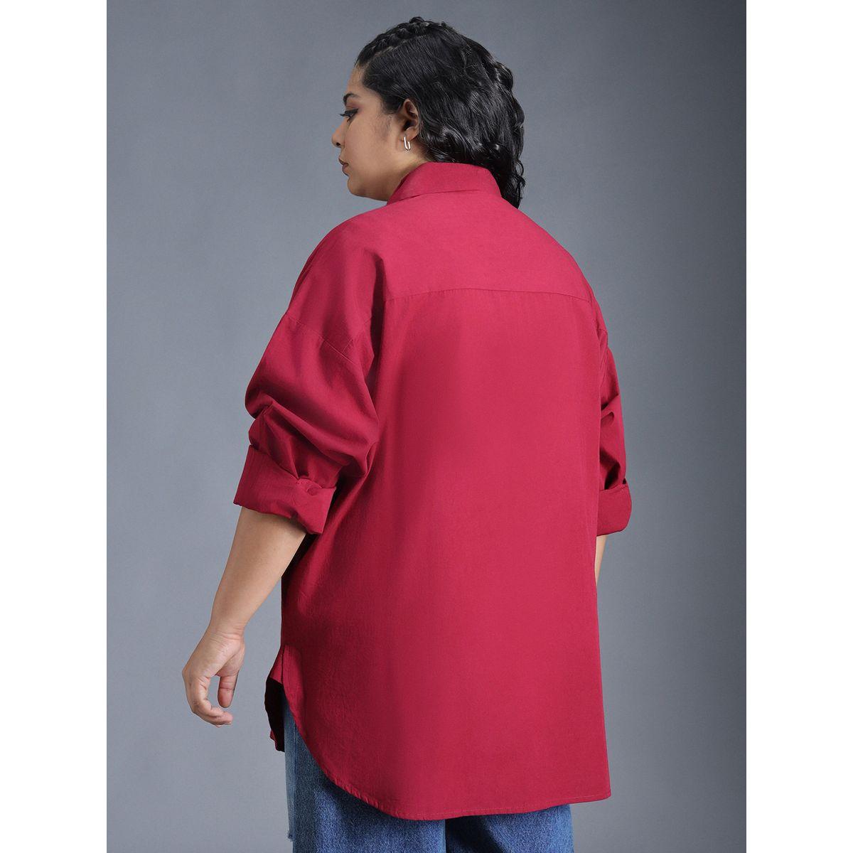 High Star X Styli  Plus Size Classic Spread Collar Oversized Casual Shirt-women-clothing-shirtsandblouses-shirts-image-2